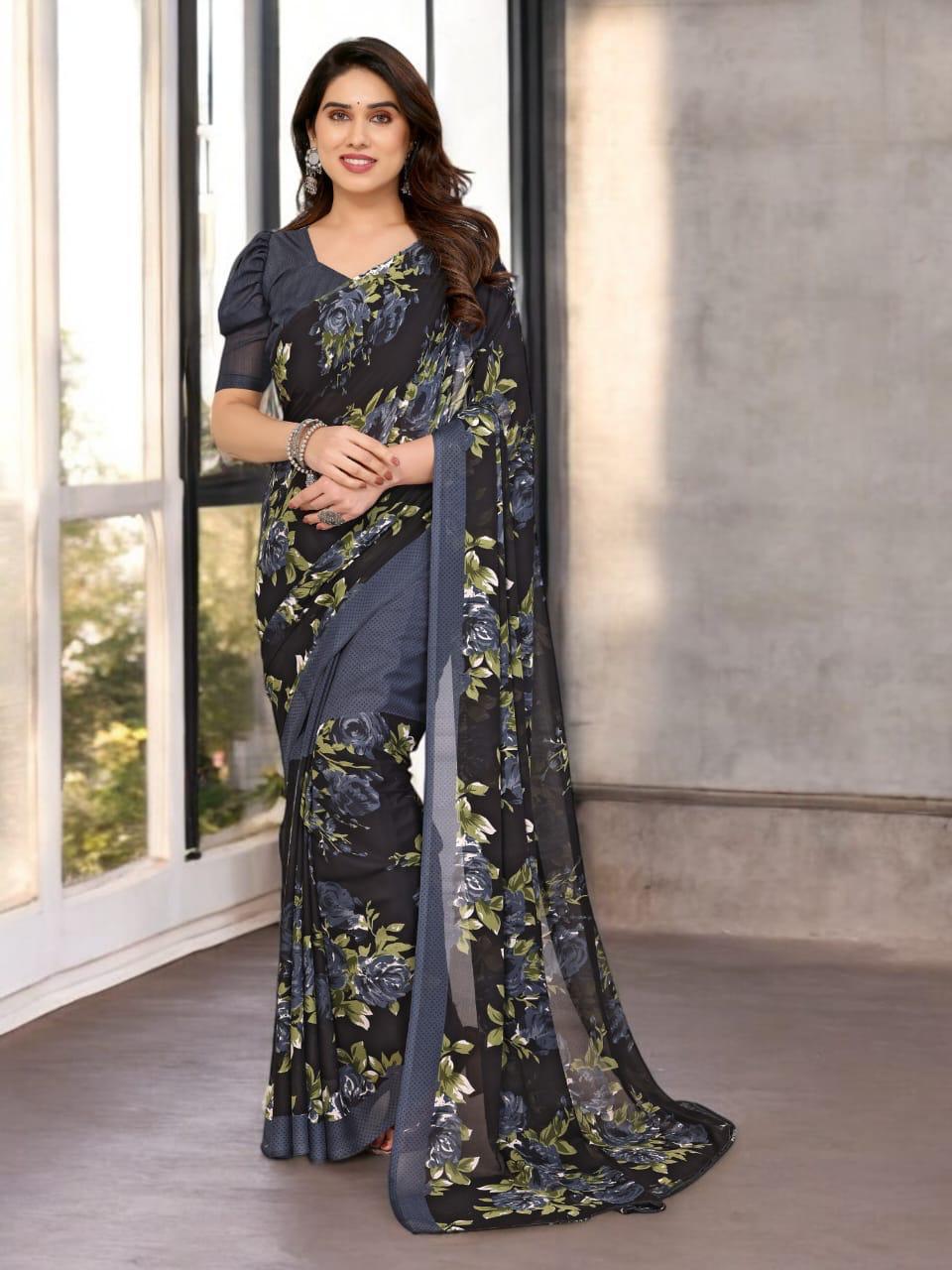 Hooriya fashions - Floral print saree