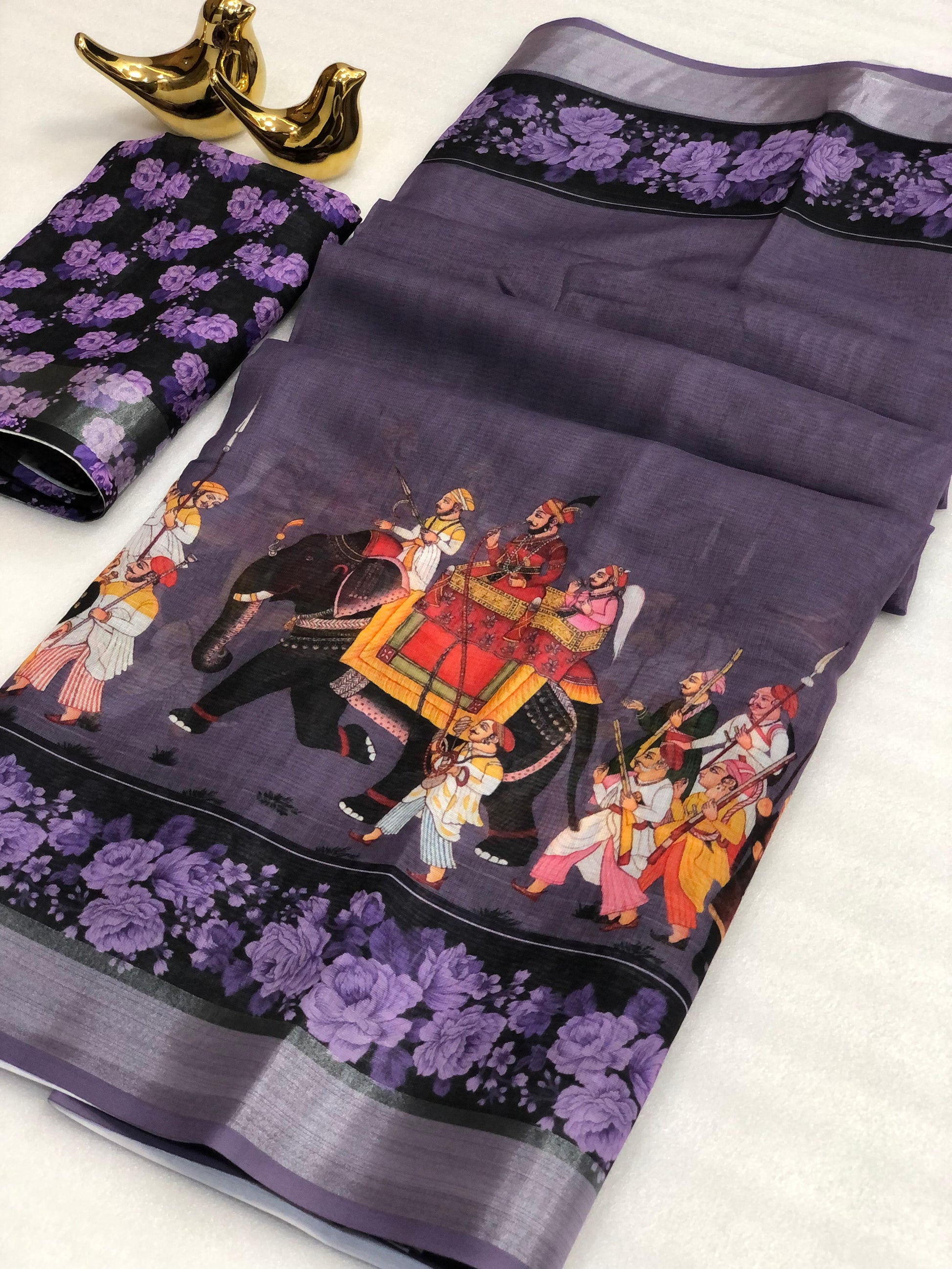 Hooriya fashions - SOFT LINEN COTTON SAREE