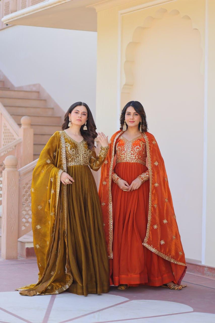 Hooriya fashions - Fendy Fabric With Zari & Sequins Embroidered work suits