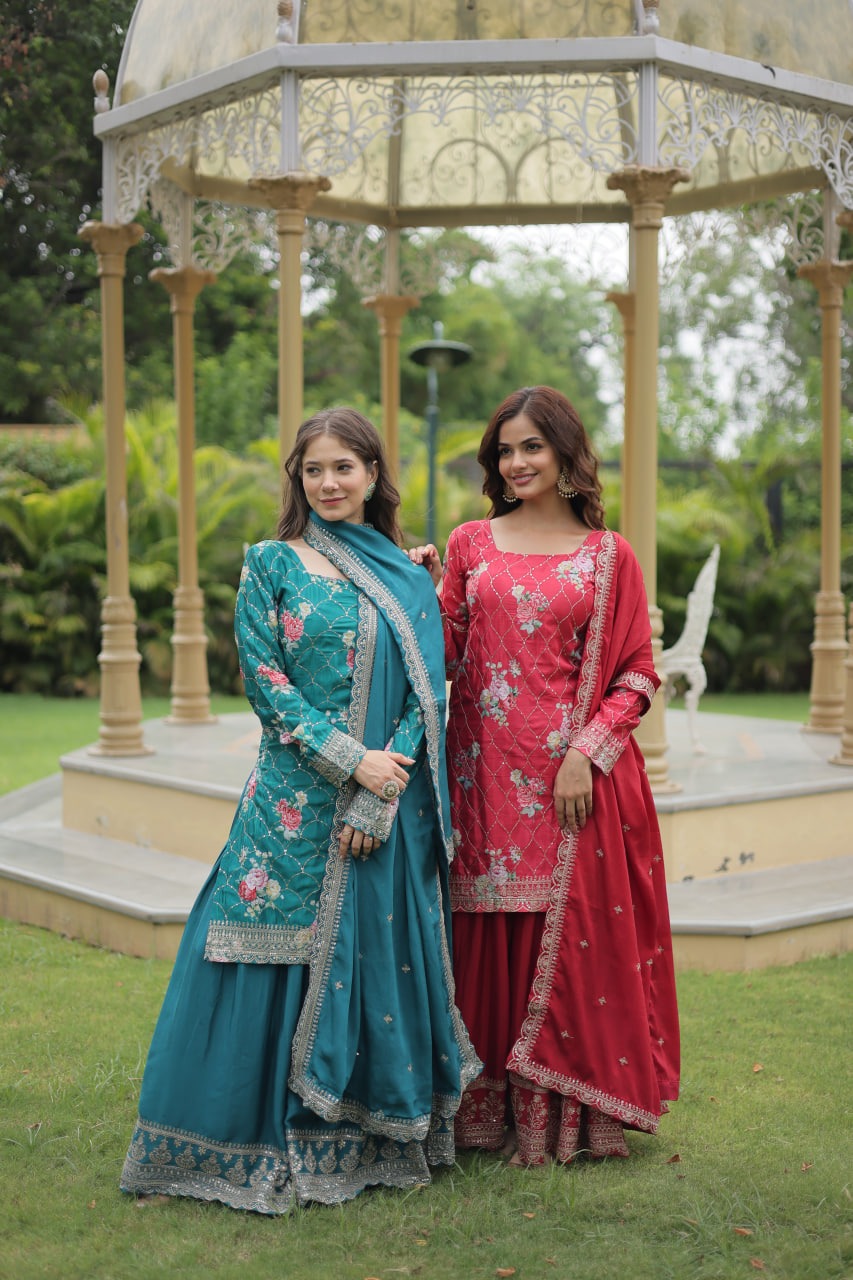 Hooriya fashions - PREMIUM DESIGNER READYMADE KURTI-PLAZOO-DUPATTA