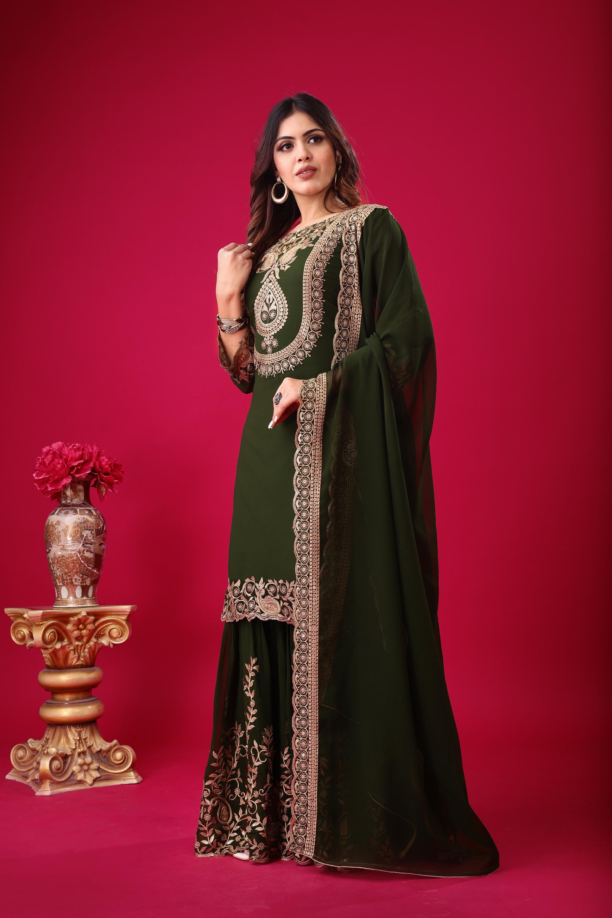 Hooriya Fashions - Top-Bottom And Dupatta Set.