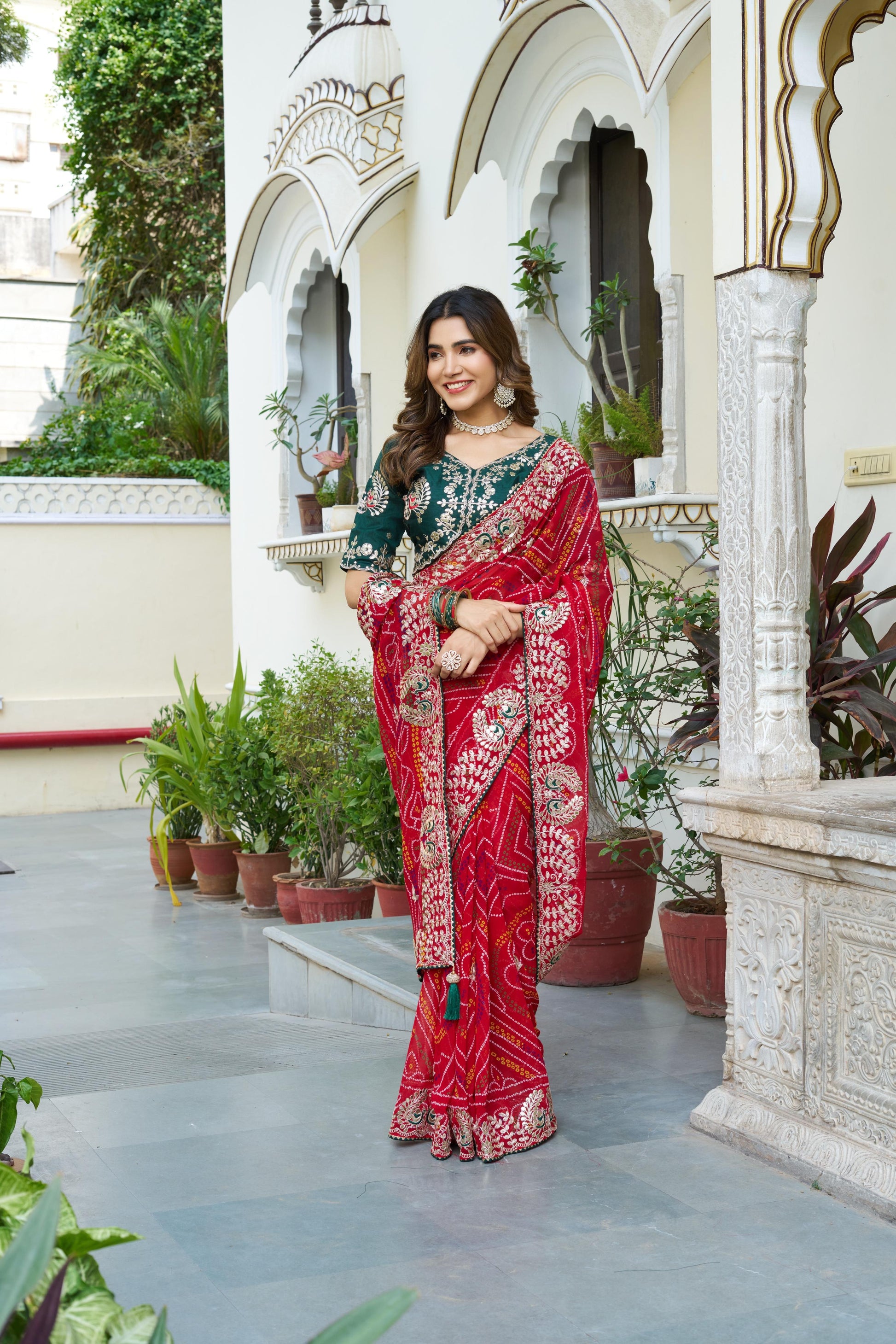 Hooriya Fashions - Festival bandhrej saree
