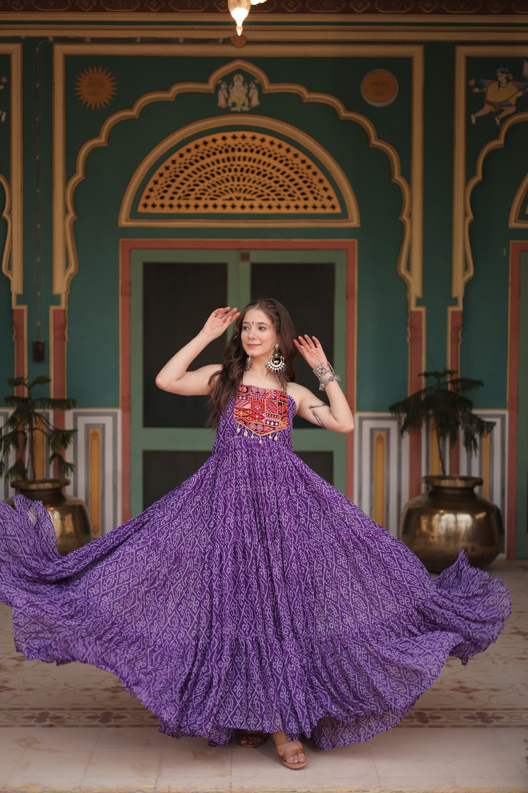 Premium Designer Readymade Bandhani Gown