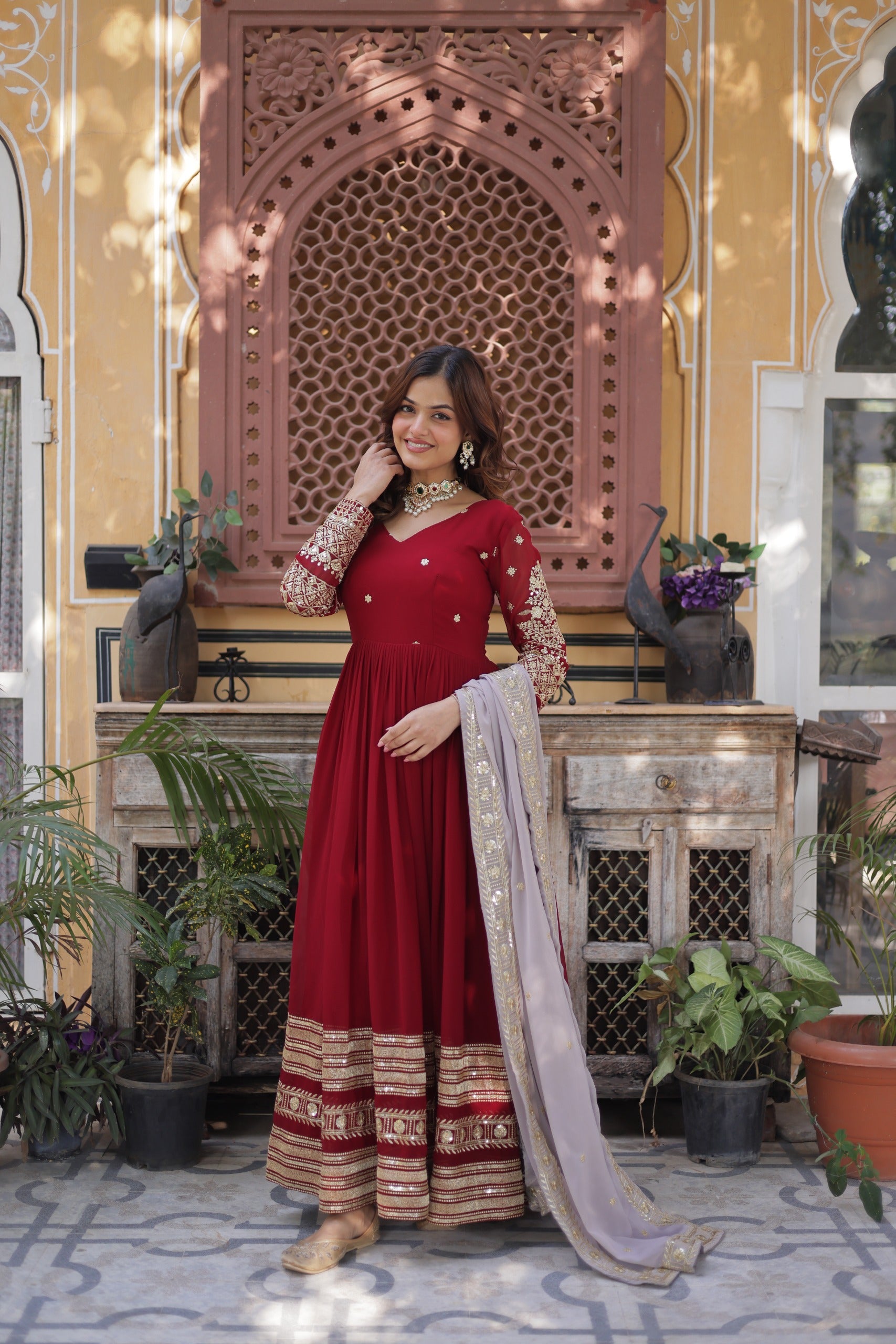 Premium Designer Readymade Gown with Dupatta