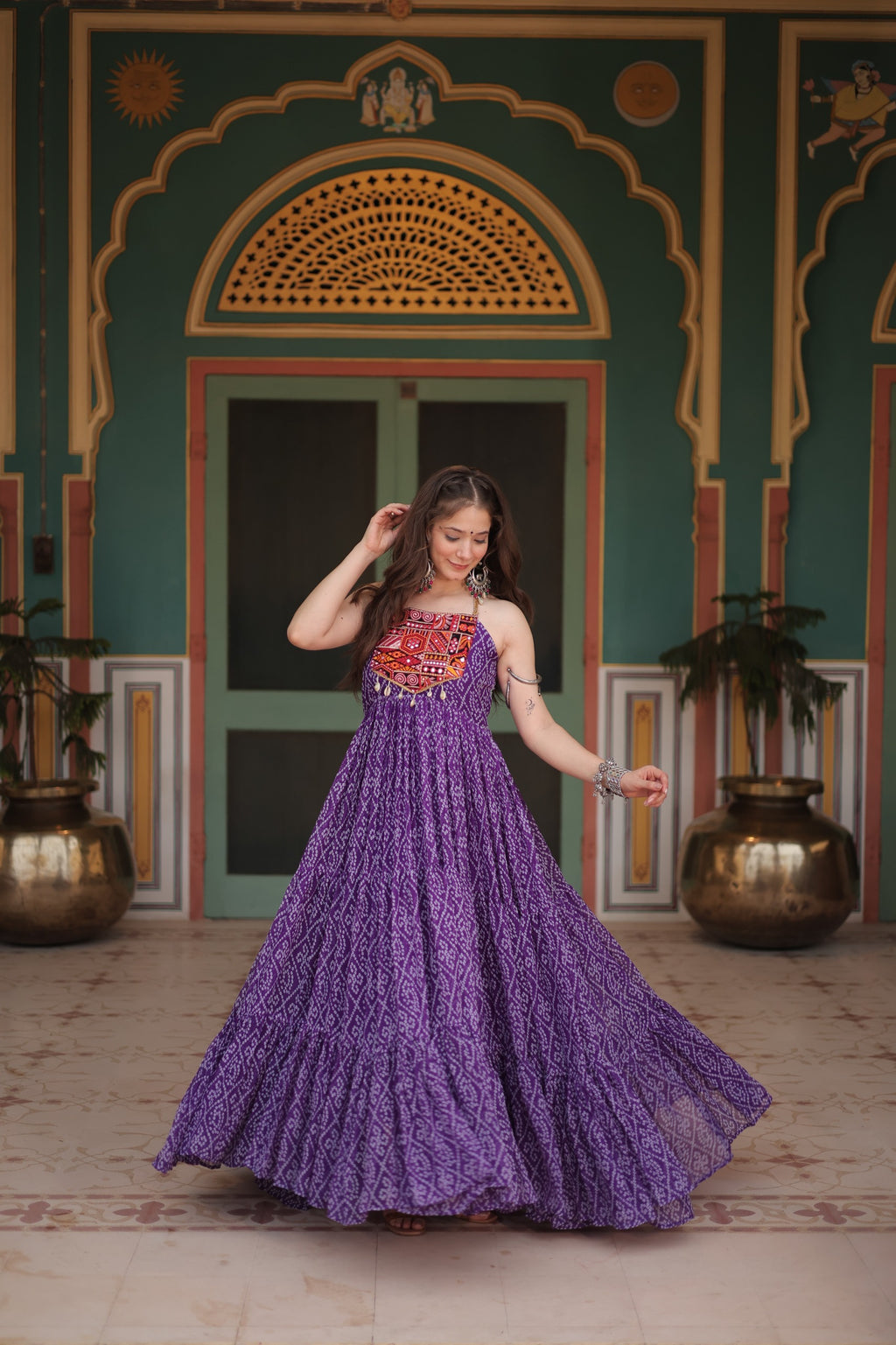 Premium Designer Readymade Bandhani Gown