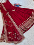 Premium Designer Ready-to-Wear Gown with Dupatta – Zari & Sequins Embroidery