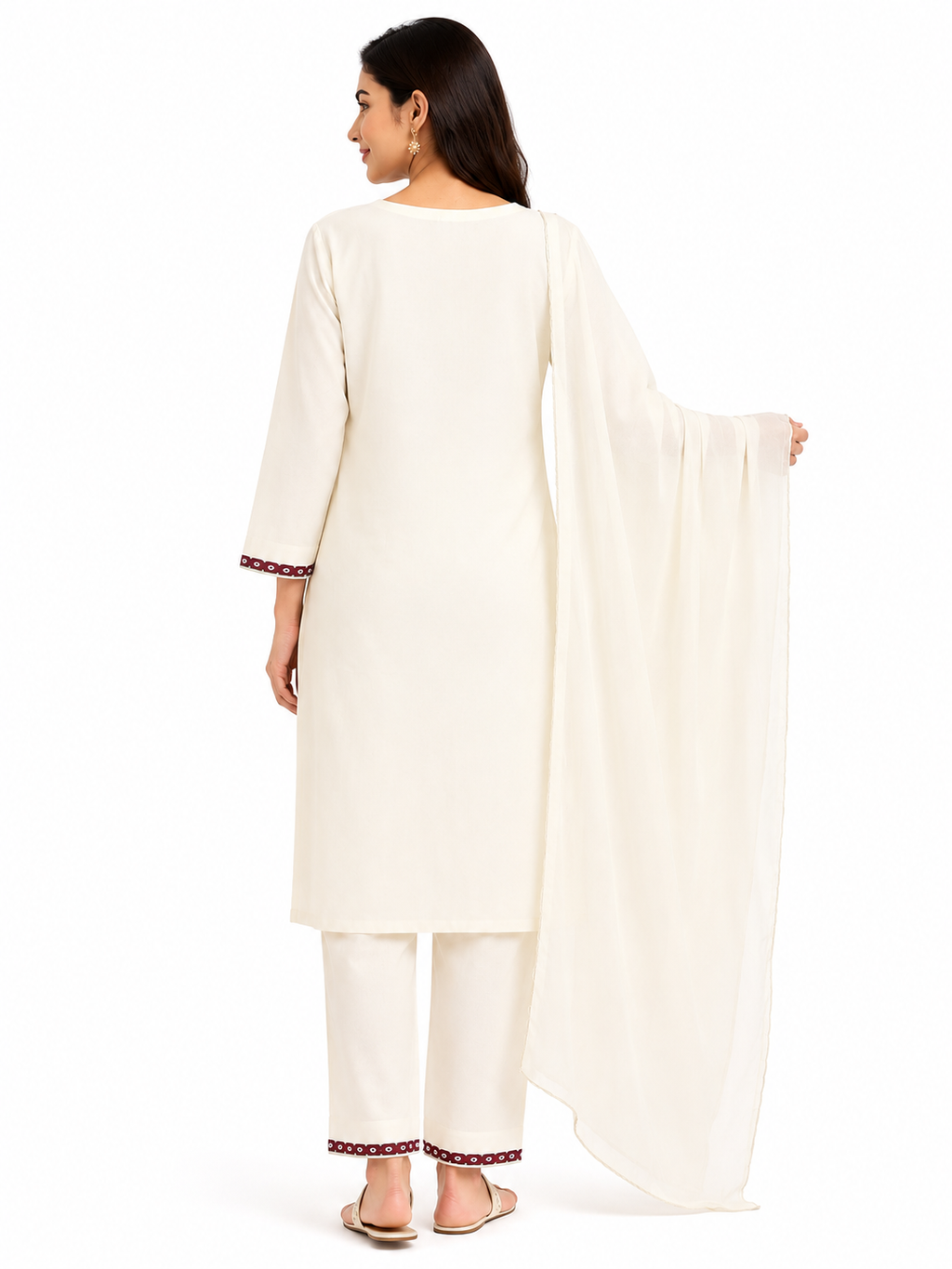 Premium Pure Cotton Embroidered Kurta Set with Dupatta