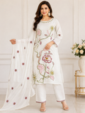 Premium Pure Cotton Embroidered Kurta Set with Dupatta