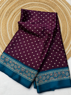 Premium Gajji Bandhej Saree – Soft Silk Feel with Blouse -purple