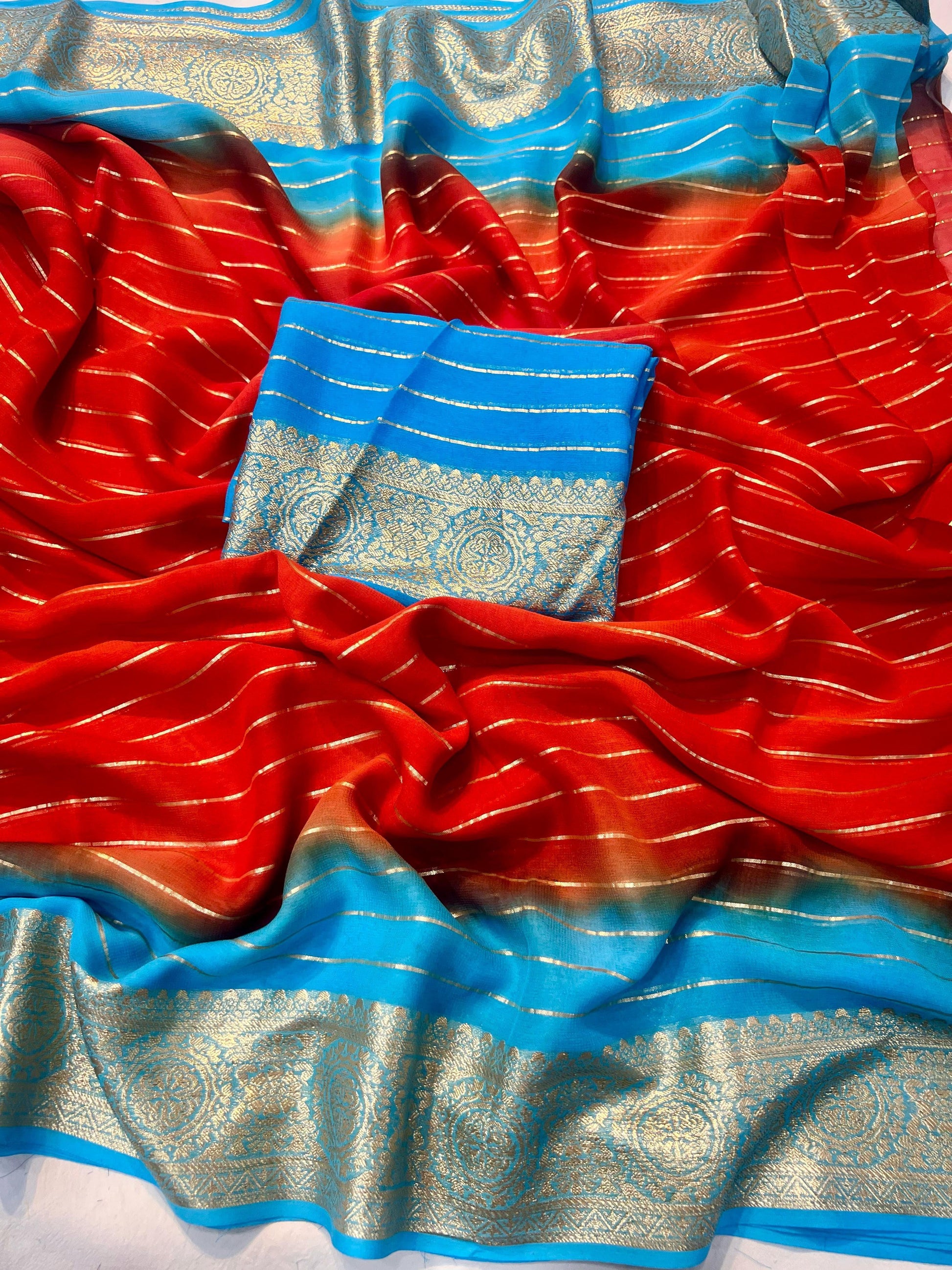 Hooriya fashions - 3D Viscose Georgette Saree