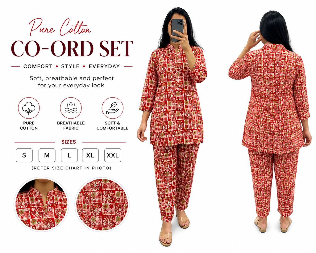 Hooriya Fashions Pure Cotton Co-Ord Set