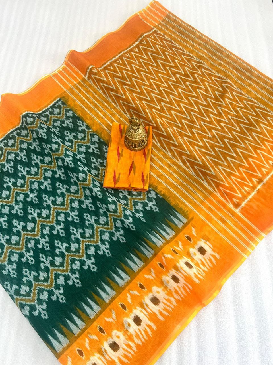 Hooriya fashions - Plain Linen saree