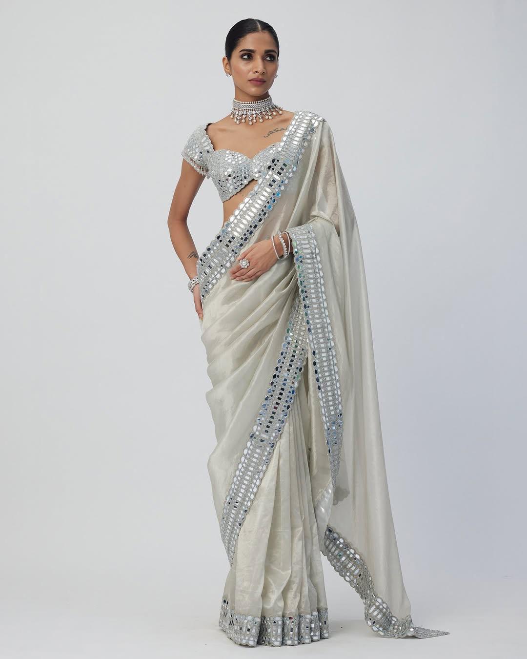 Hooriya fashions - Sift satin Organza saree