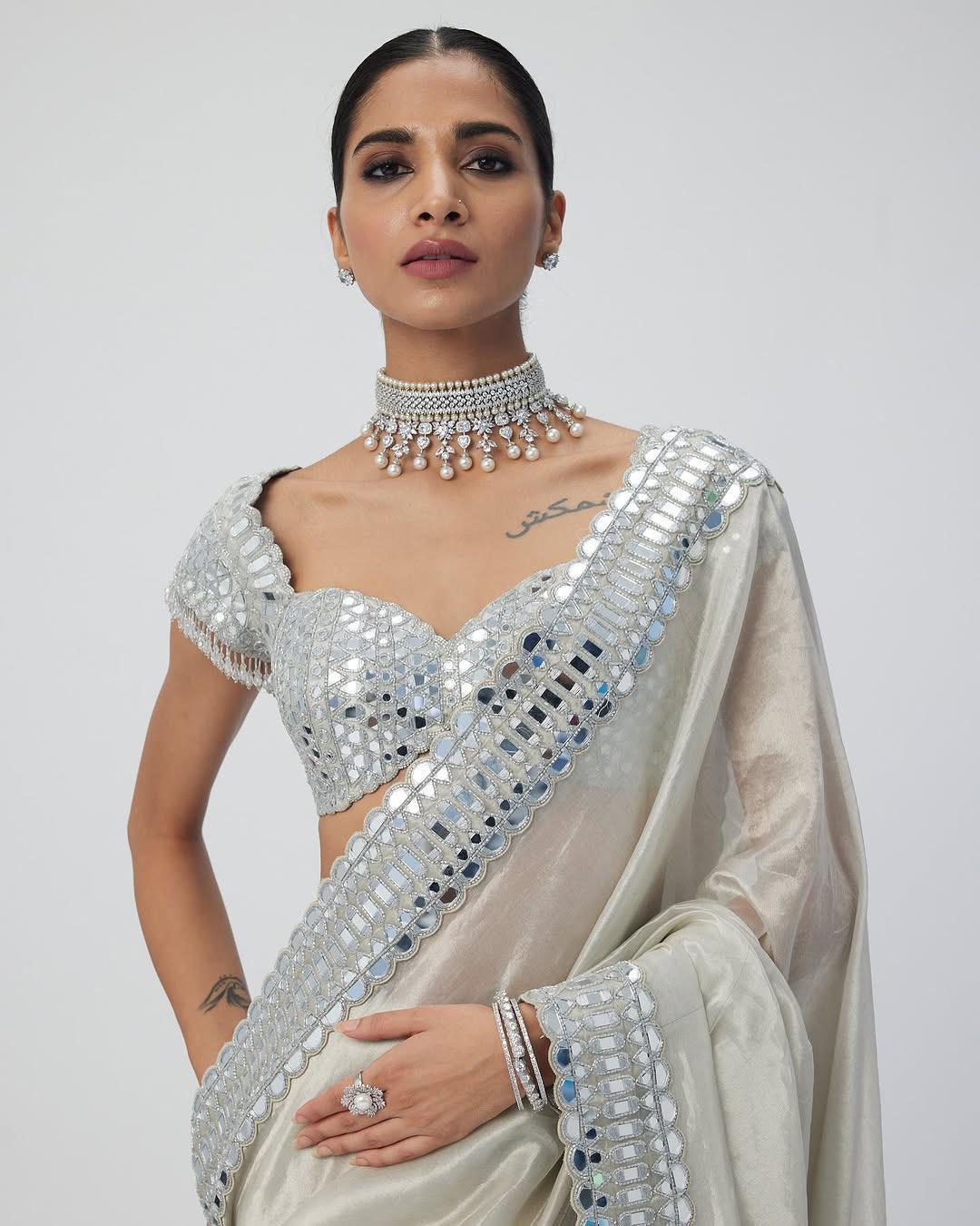 Hooriya fashions - Sift satin Organza saree