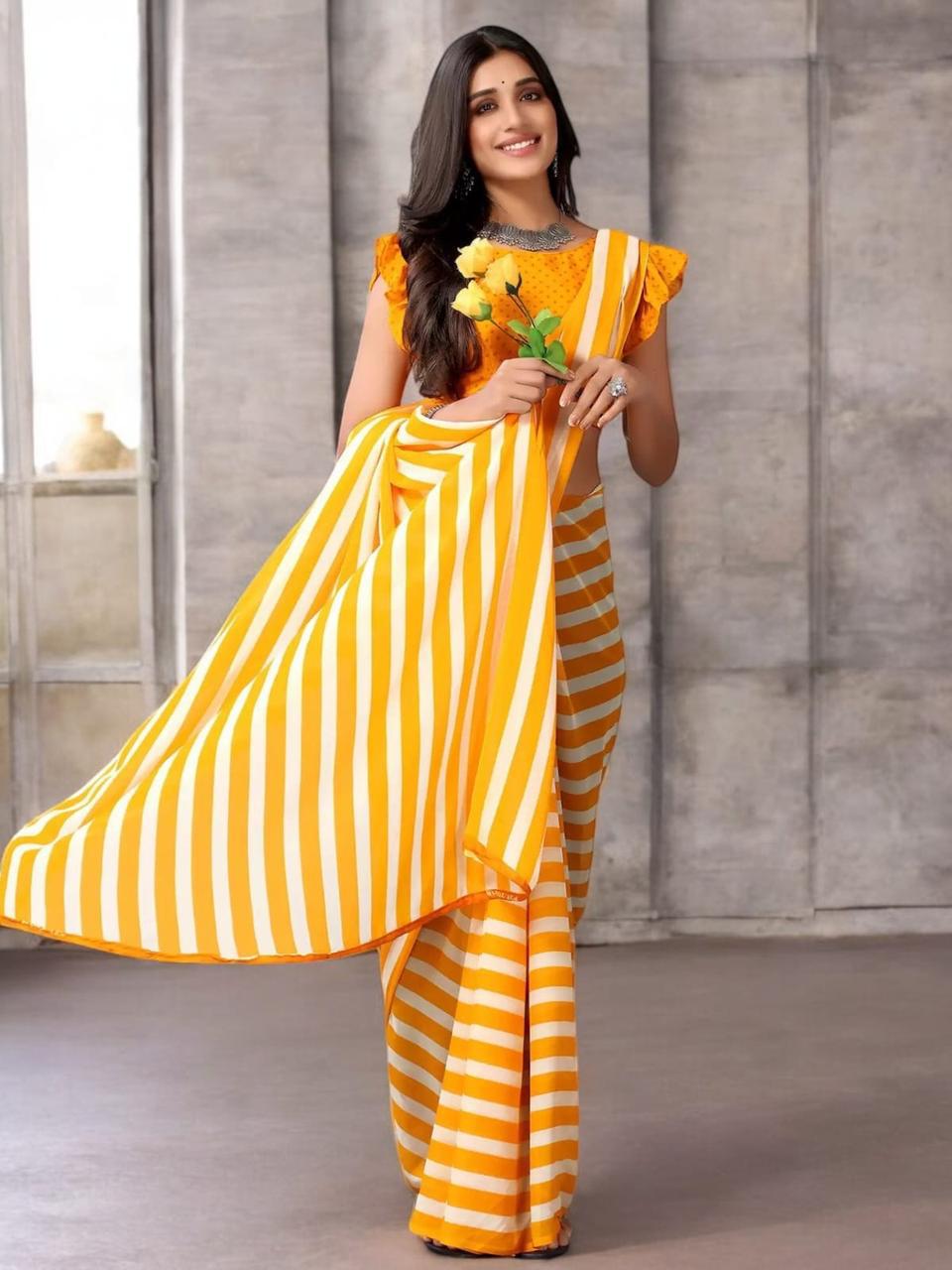 Hooriya fashions - soft Georgette striped saree
