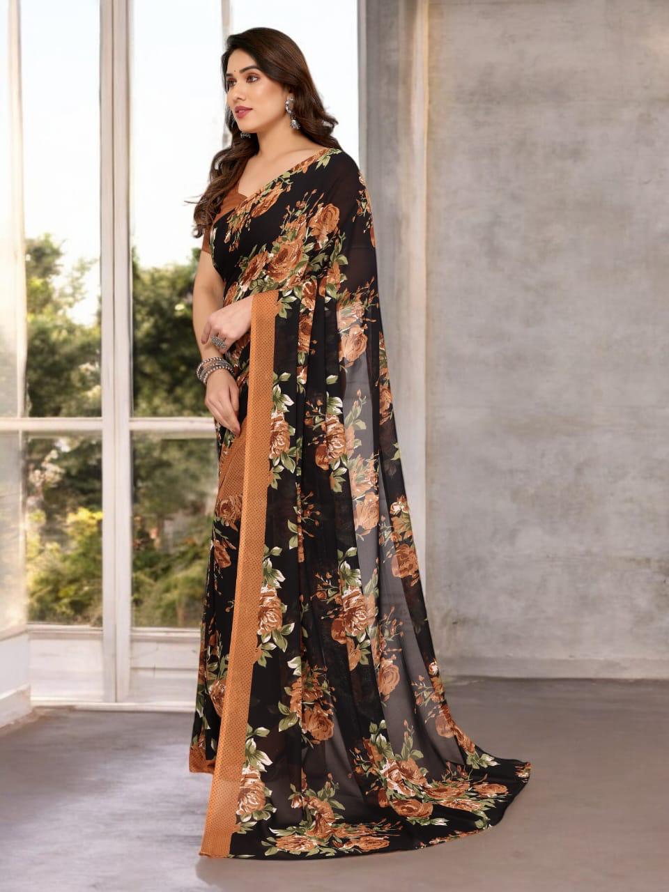 Hooriya fashions - Floral print saree