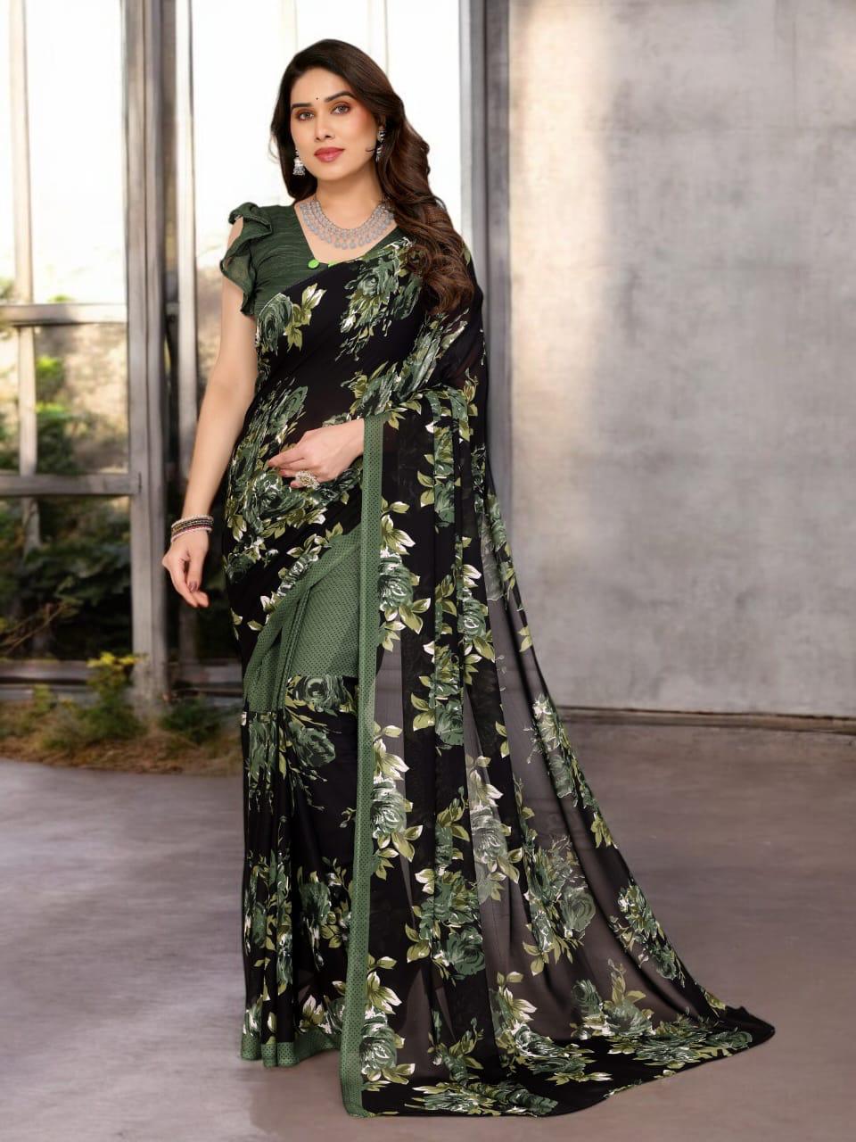 Hooriya fashions - Floral print saree