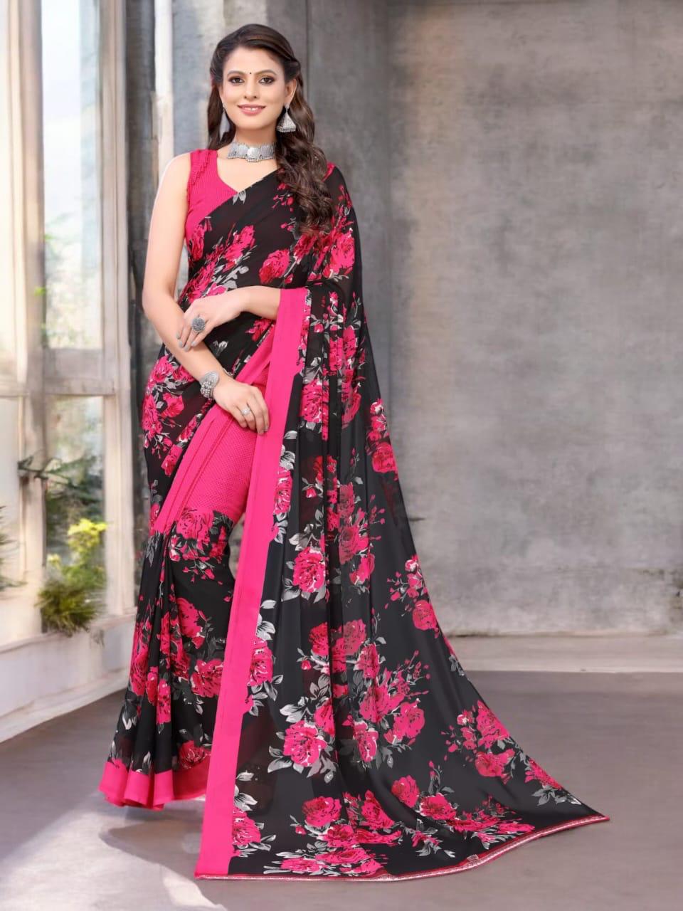 Hooriya fashions - Vibrant floral print sarees