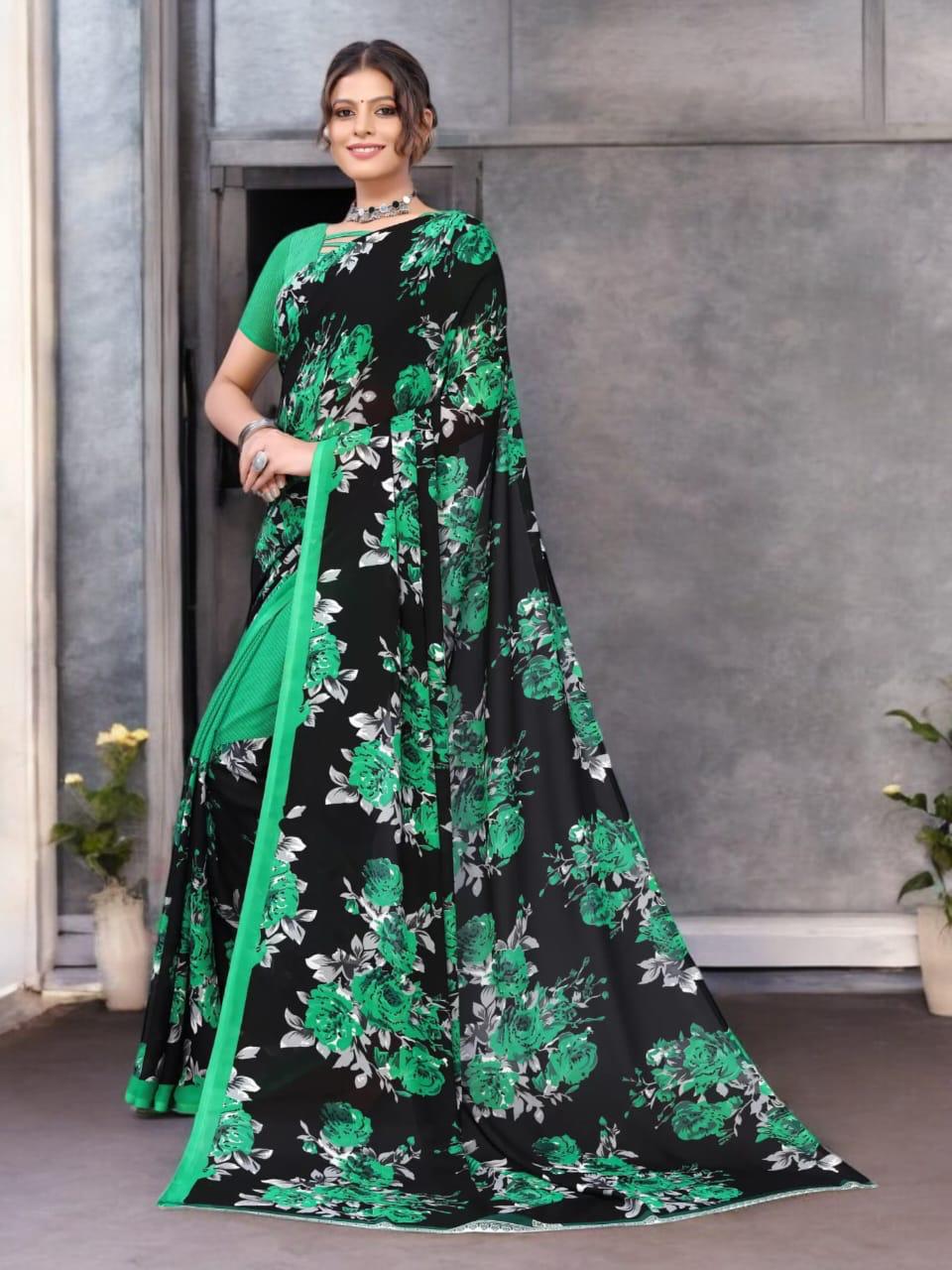 Hooriya fashions - Vibrant floral print sarees
