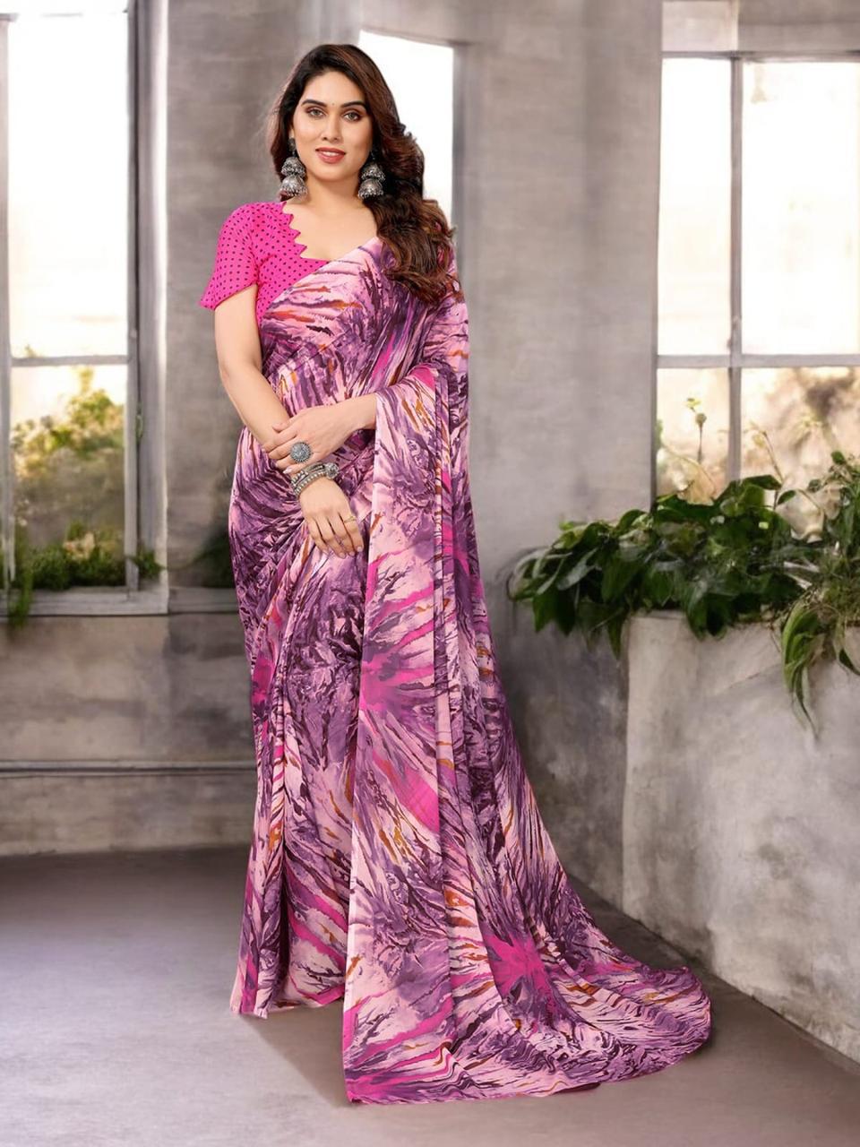Hooriya fashions -  Tie-dye like print saree