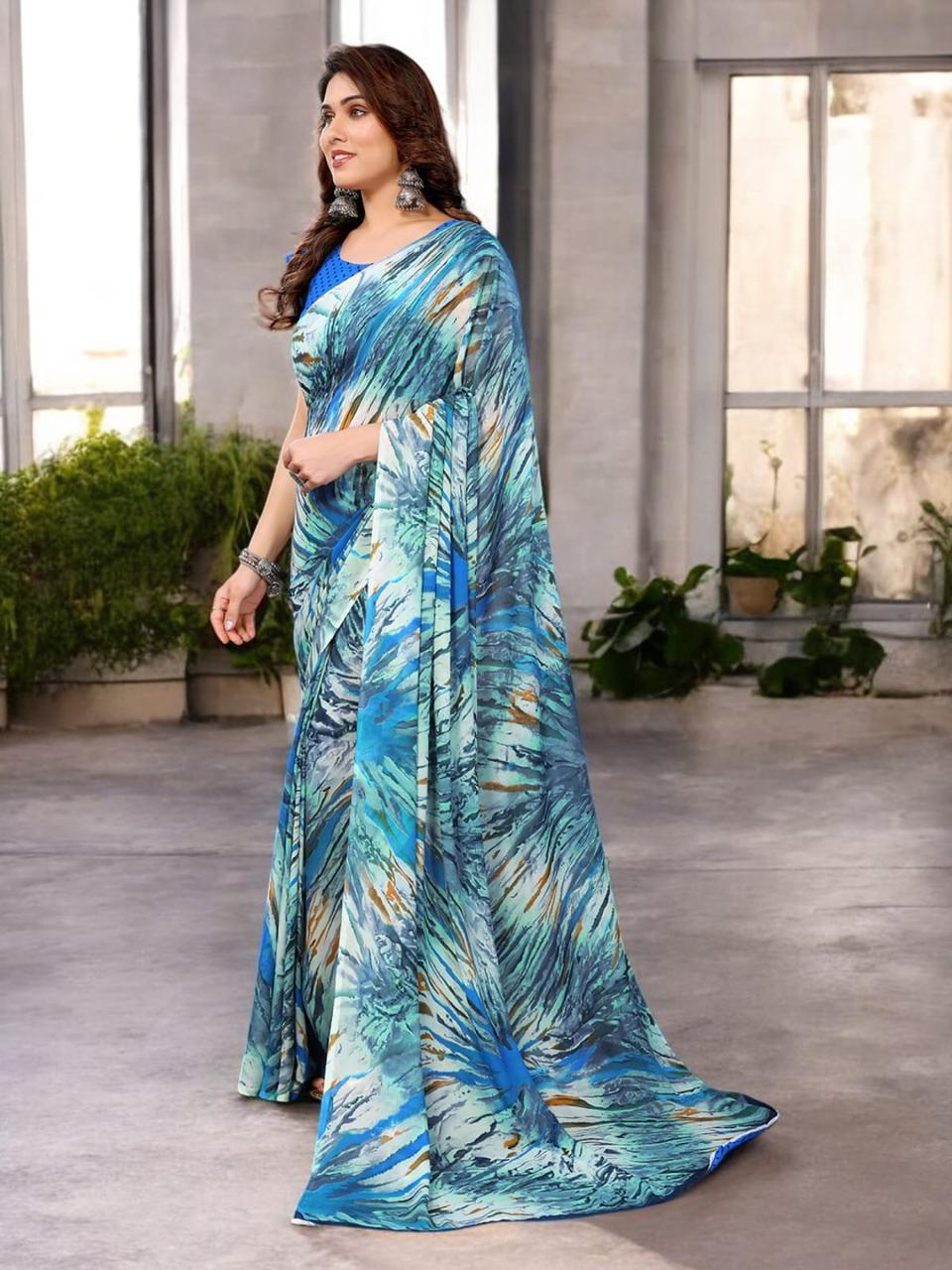 Hooriya fashions -  Tie-dye like print saree