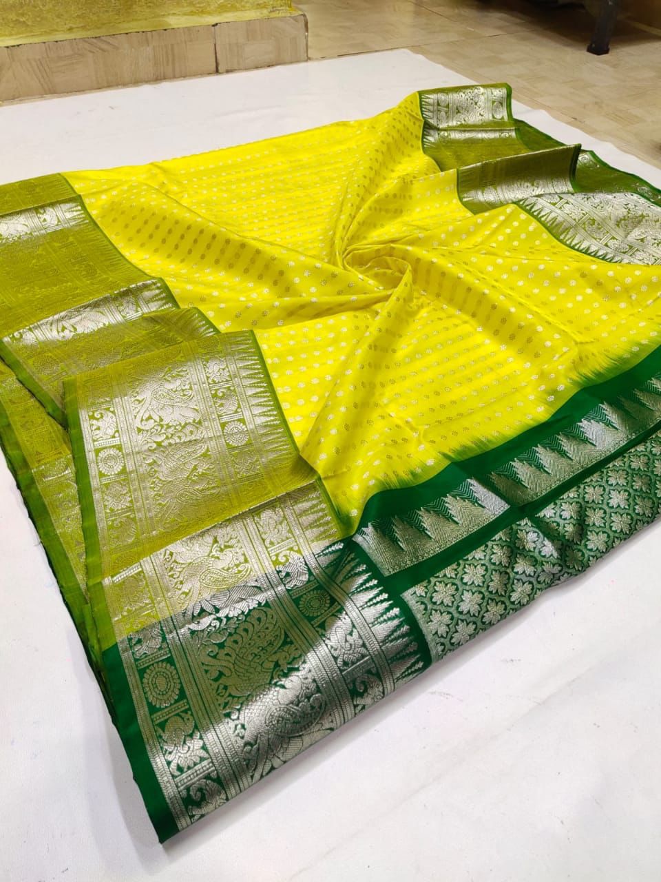 HOORIYA FASHIONS - SOFT LICHI SILK CLOTH SAREE