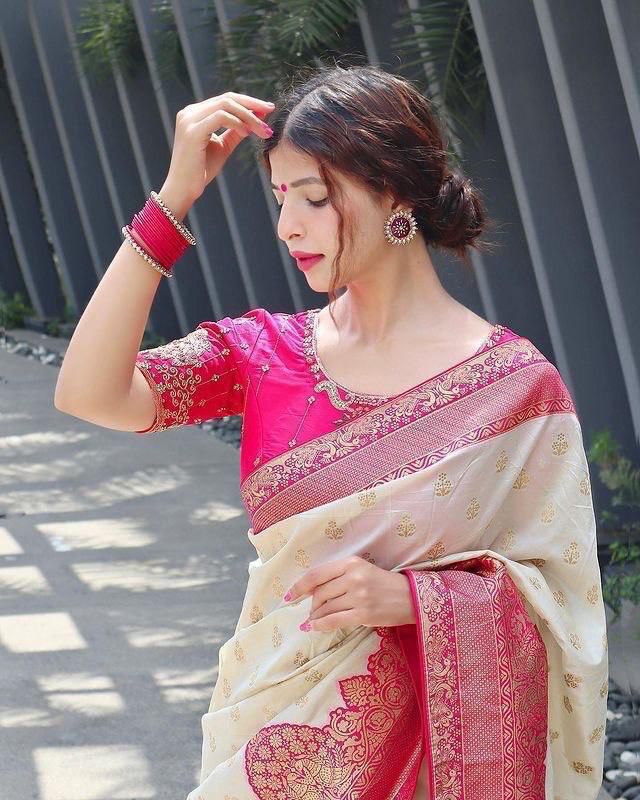 HOORIYA FASHIONS - SOFT LICHI SILK CLOTH SAREE