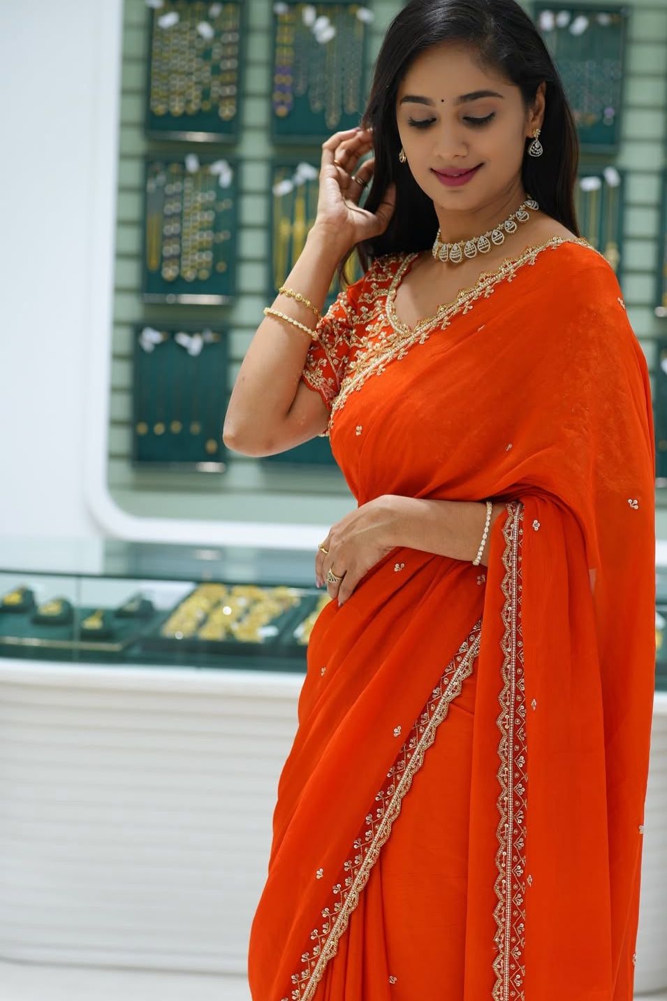 Hooriya fashions - Pure Soft Georgatte Fabric Saree
