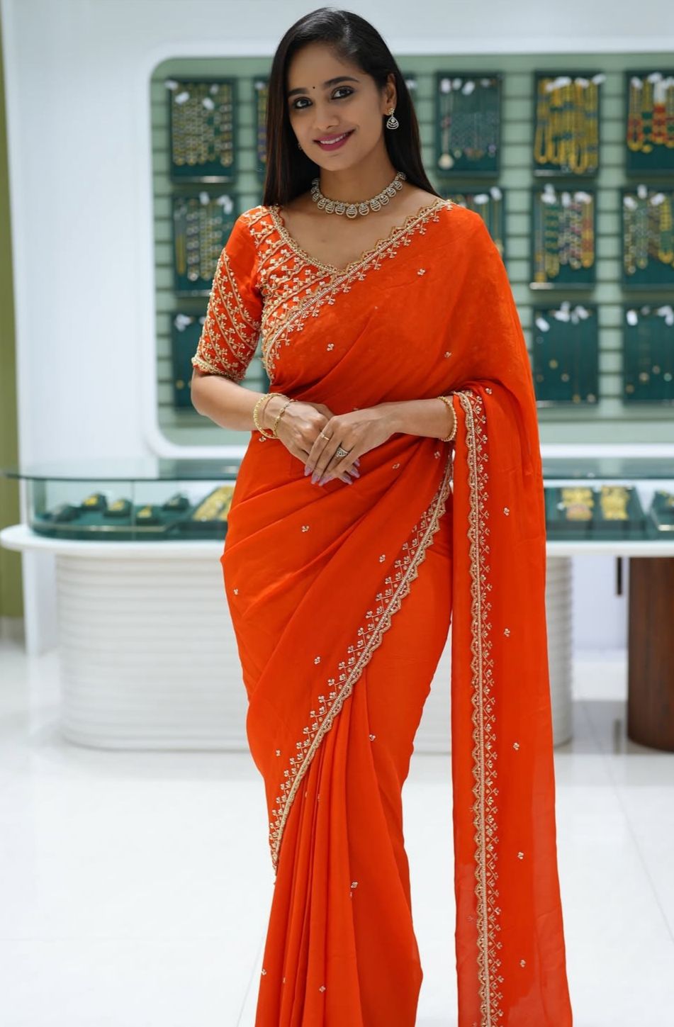 Hooriya fashions - Pure Soft Georgatte Fabric Saree
