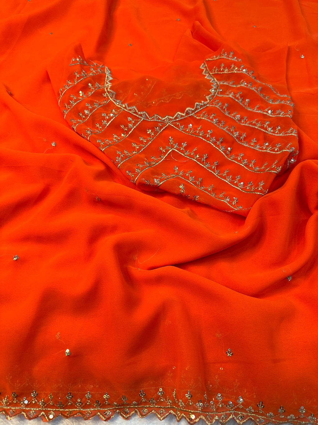 Hooriya fashions - Pure Soft Georgatte Fabric Saree
