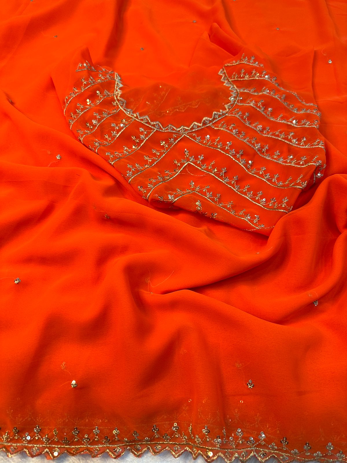 Hooriya fashions - Pure Soft Georgatte Fabric Saree