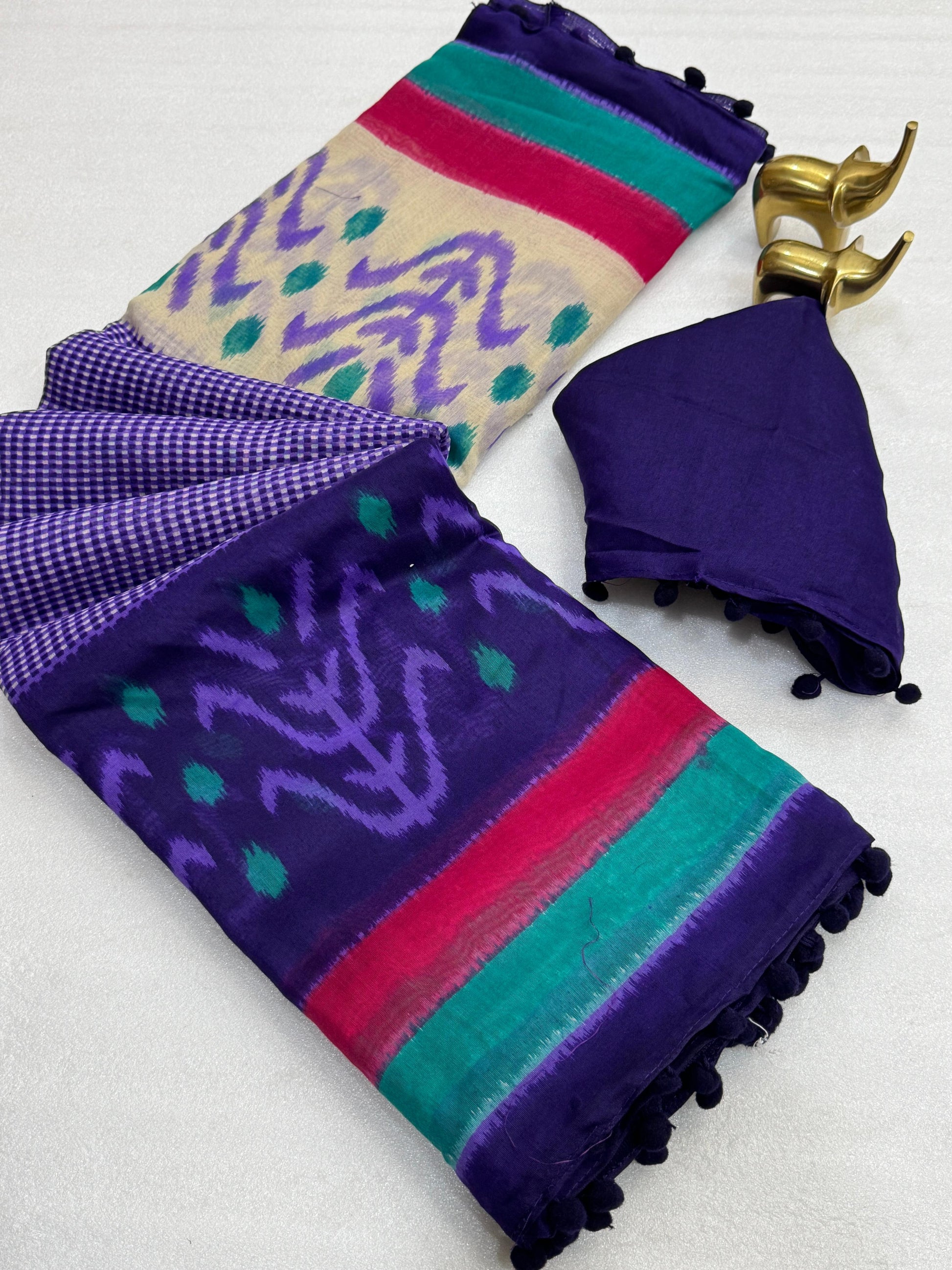 Hooriya fashions - soft Cotton ikkat print sarees