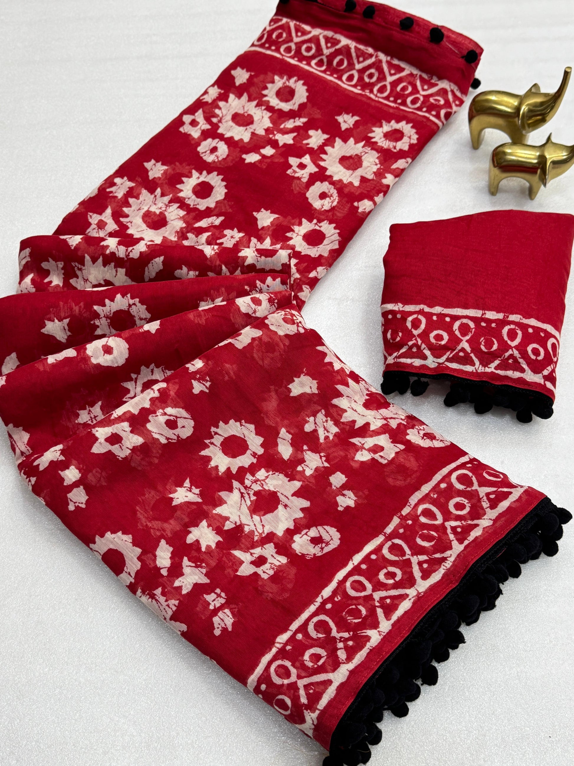 Hooriya fashions - soft Cotton ikkat print sarees
