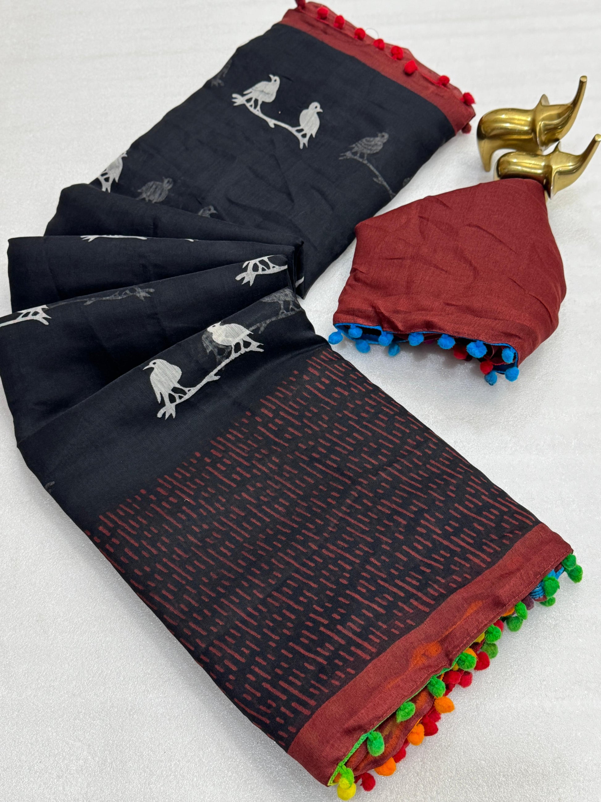 Hooriya fashions - soft Cotton ikkat print sarees