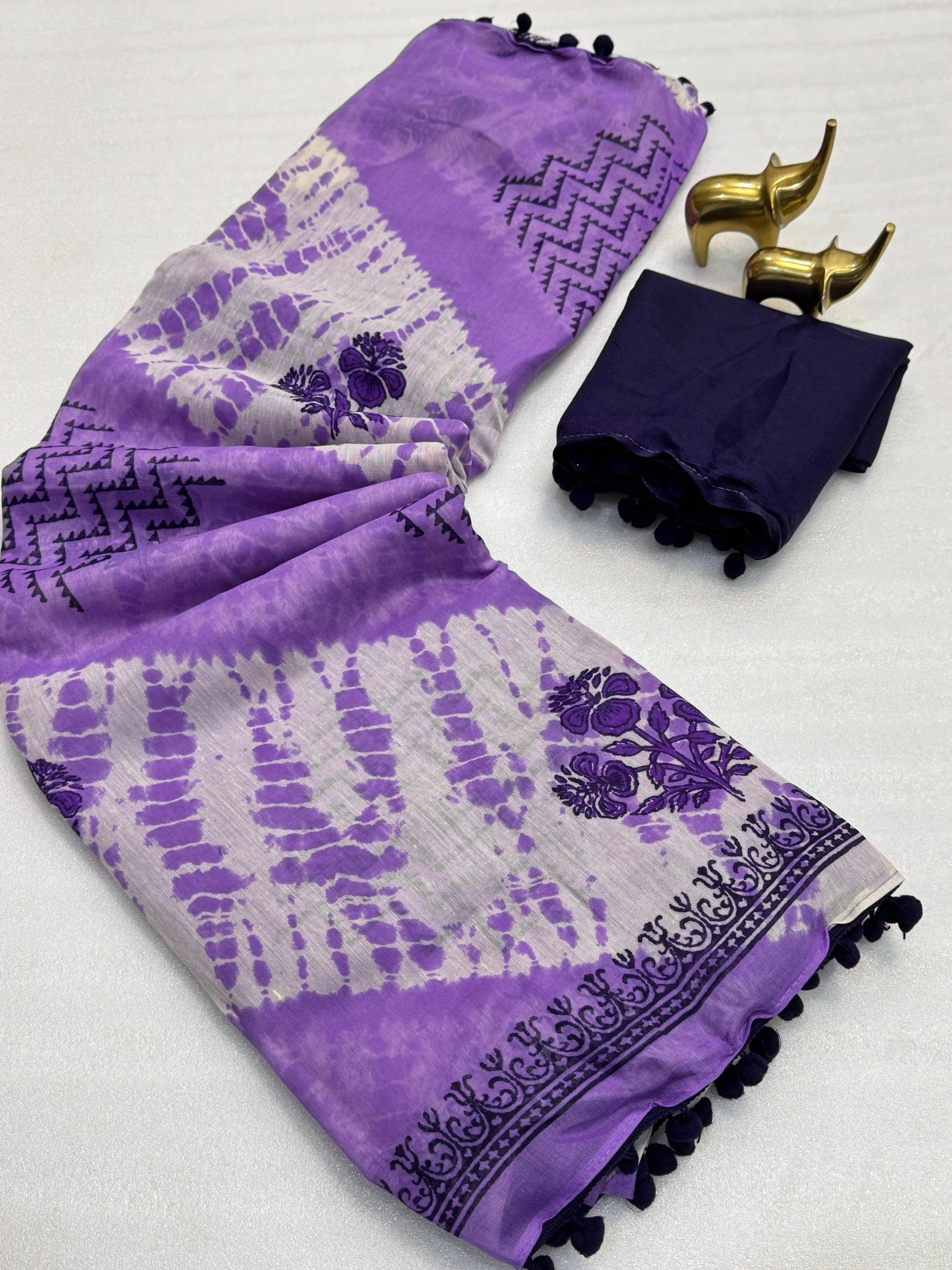 Hooriya fashions - soft Cotton ikkat print sarees