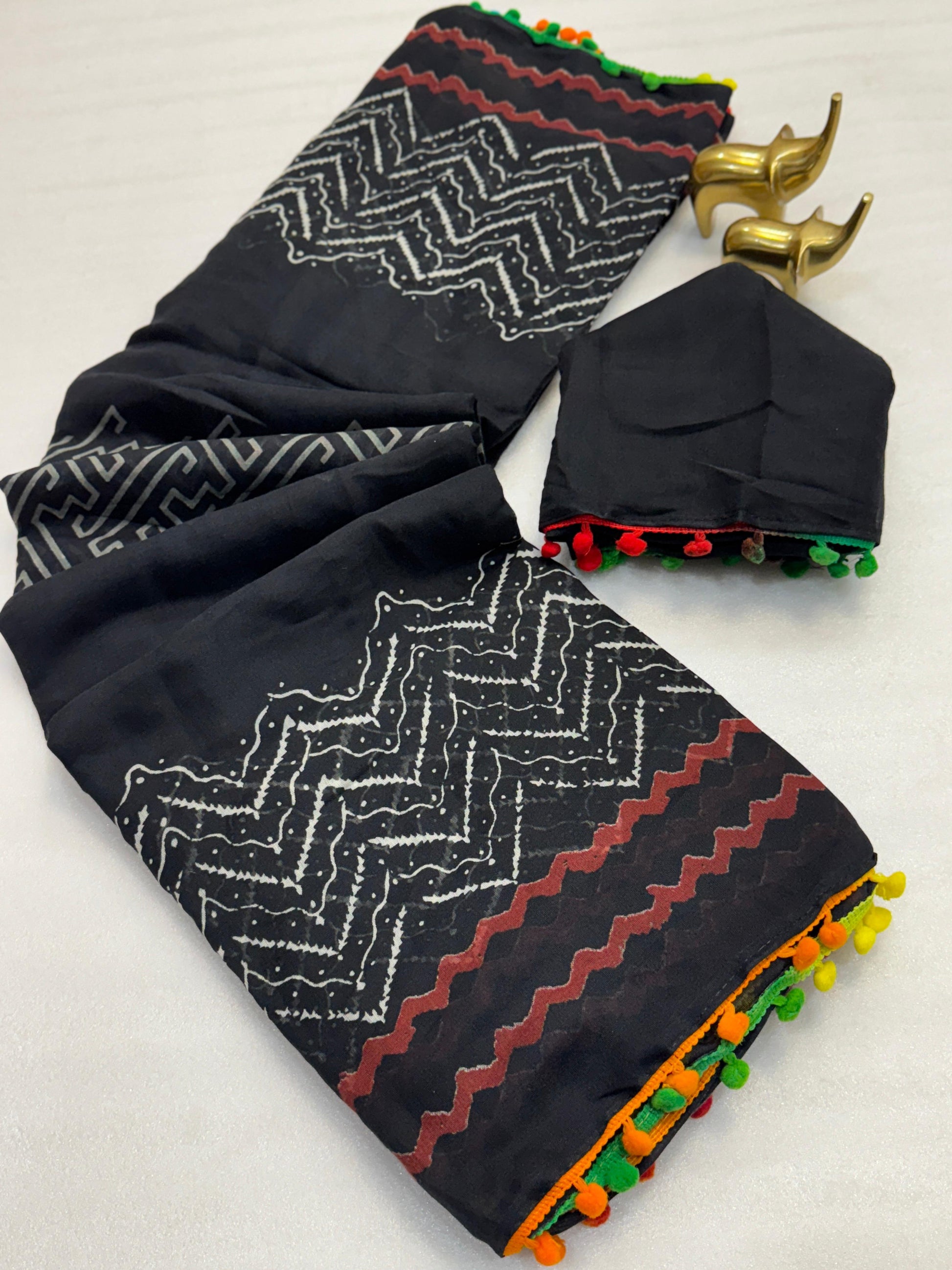 Hooriya fashions - soft Cotton ikkat print sarees