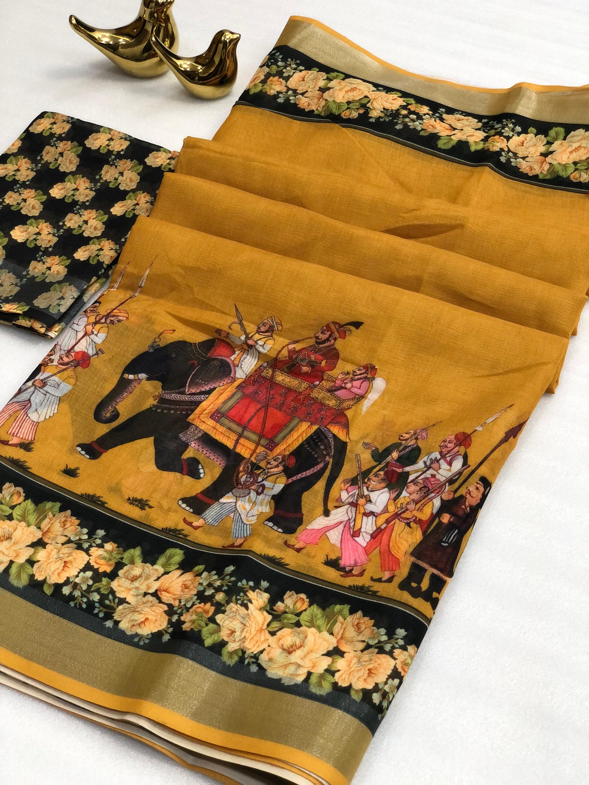 Hooriya fashions - SOFT LINEN COTTON SAREE