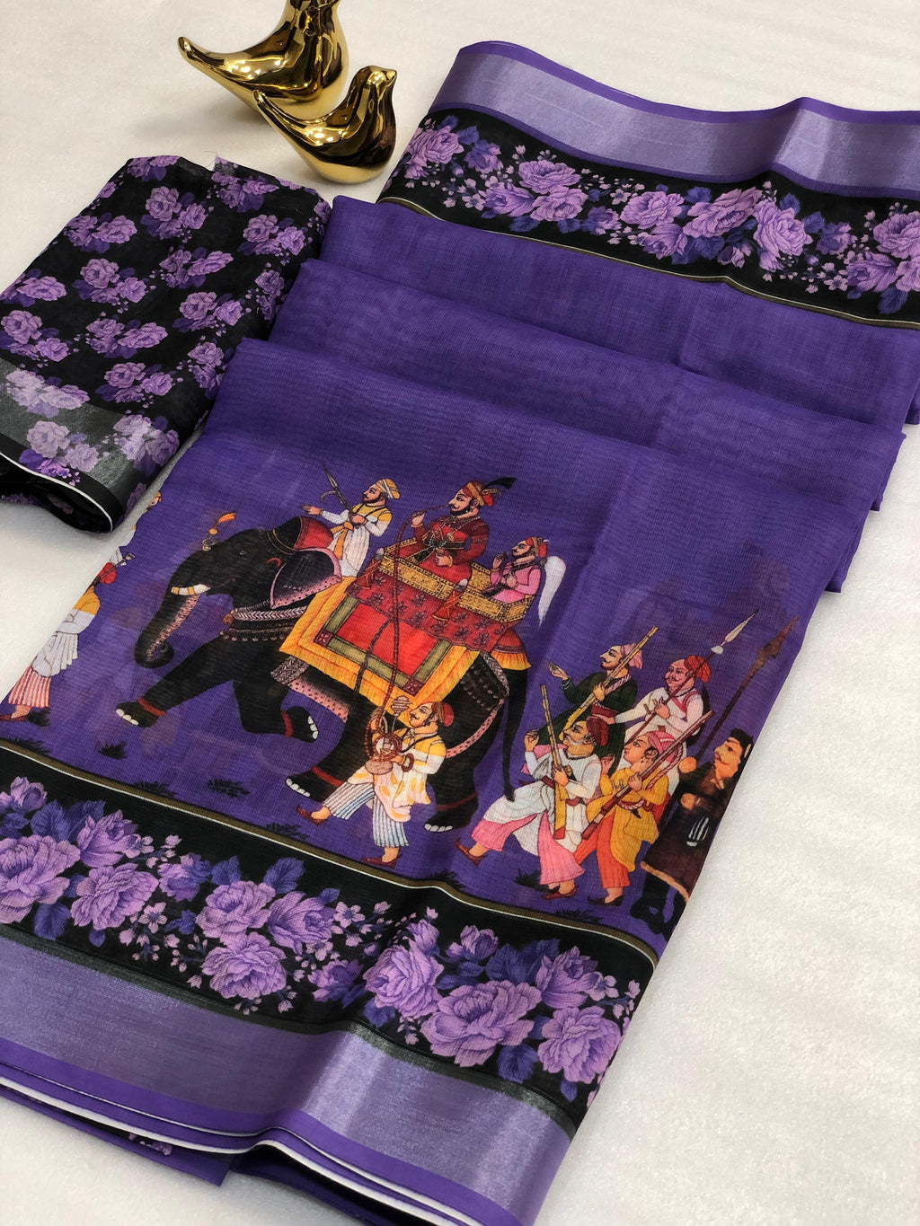 Hooriya fashions - SOFT LINEN COTTON SAREE