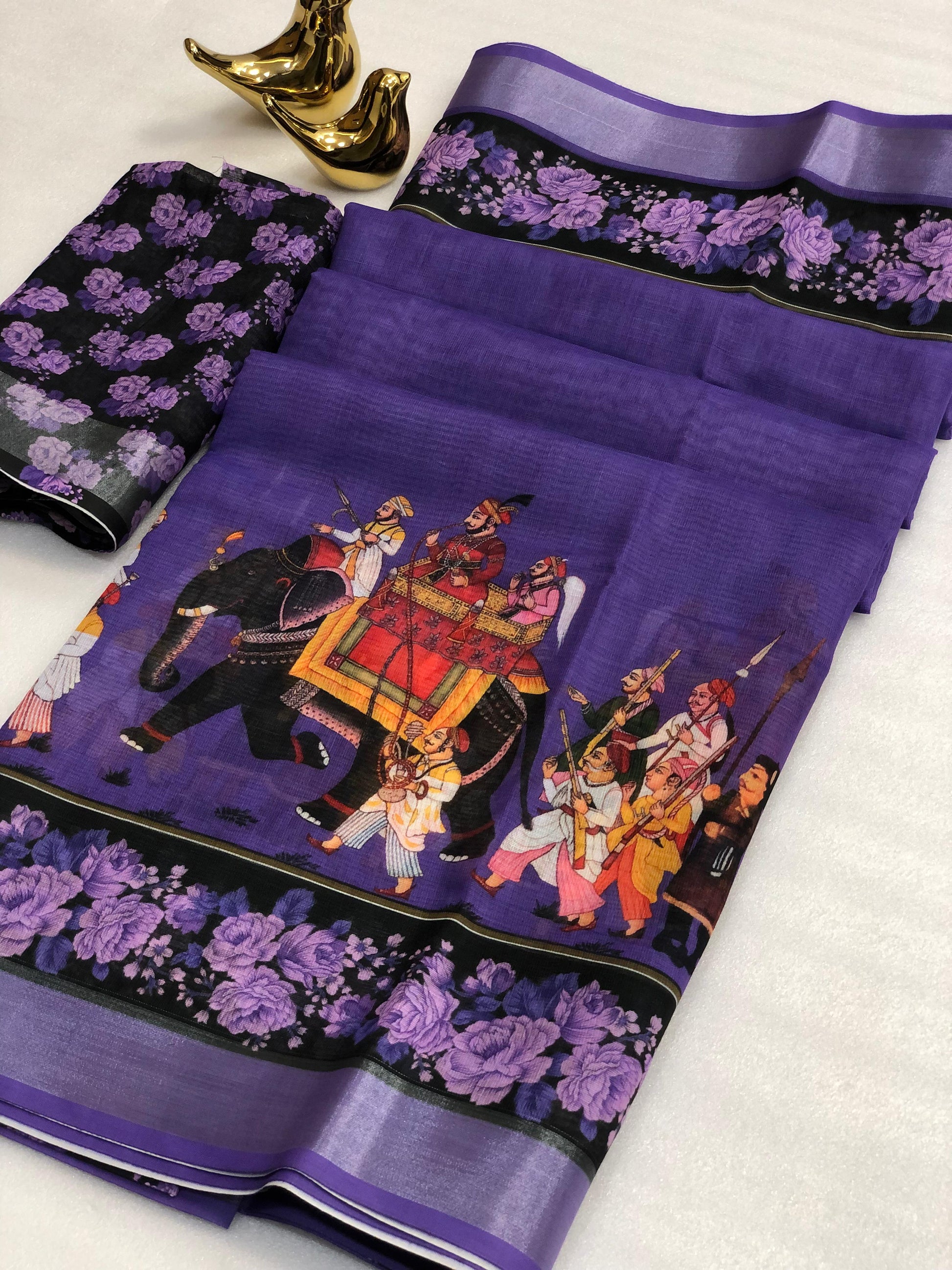 Hooriya fashions - SOFT LINEN COTTON SAREE