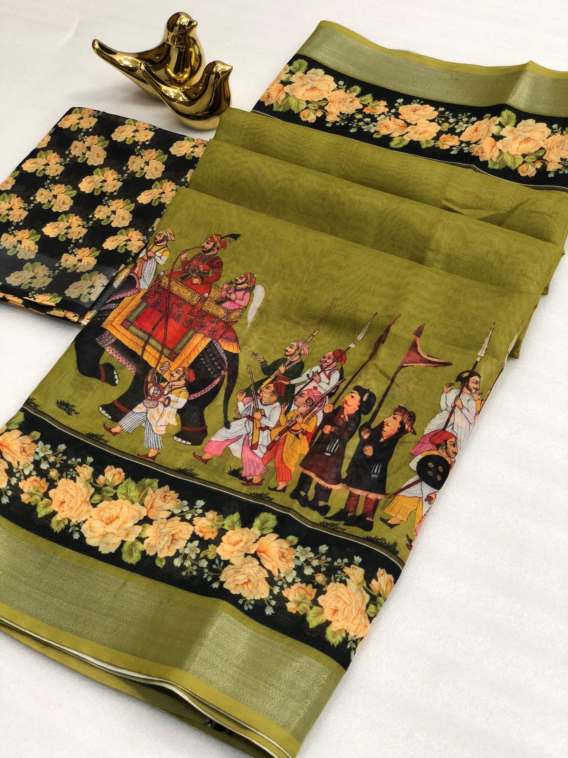 Hooriya fashions - SOFT LINEN COTTON SAREE