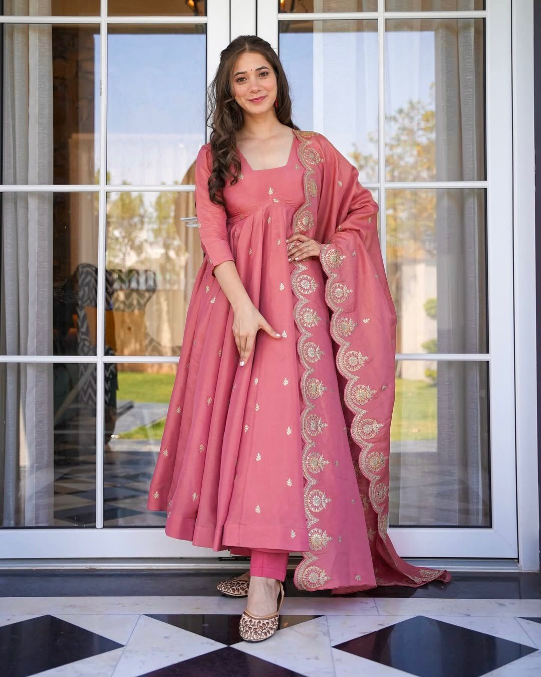 Embroidery Sequence Work Gown With Fully Stiched and Dupatta Ready to Wear