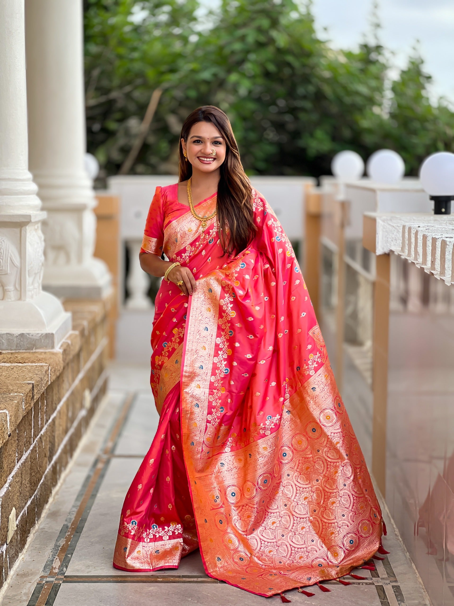 Hooriya fashions - Soft Banarasi silk saree with zari weaving saree