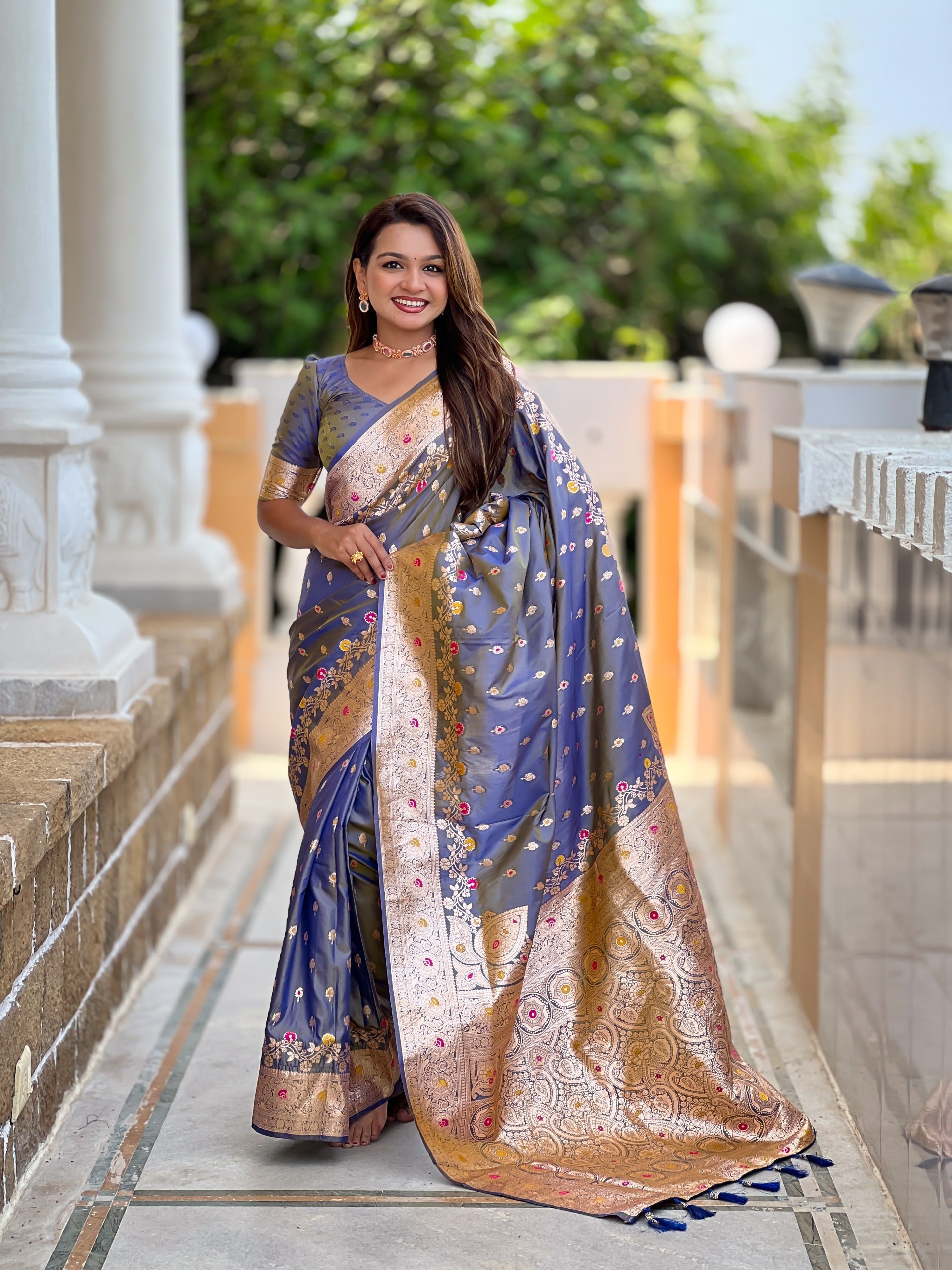 Hooriya fashions - Soft Banarasi silk saree with zari weaving saree