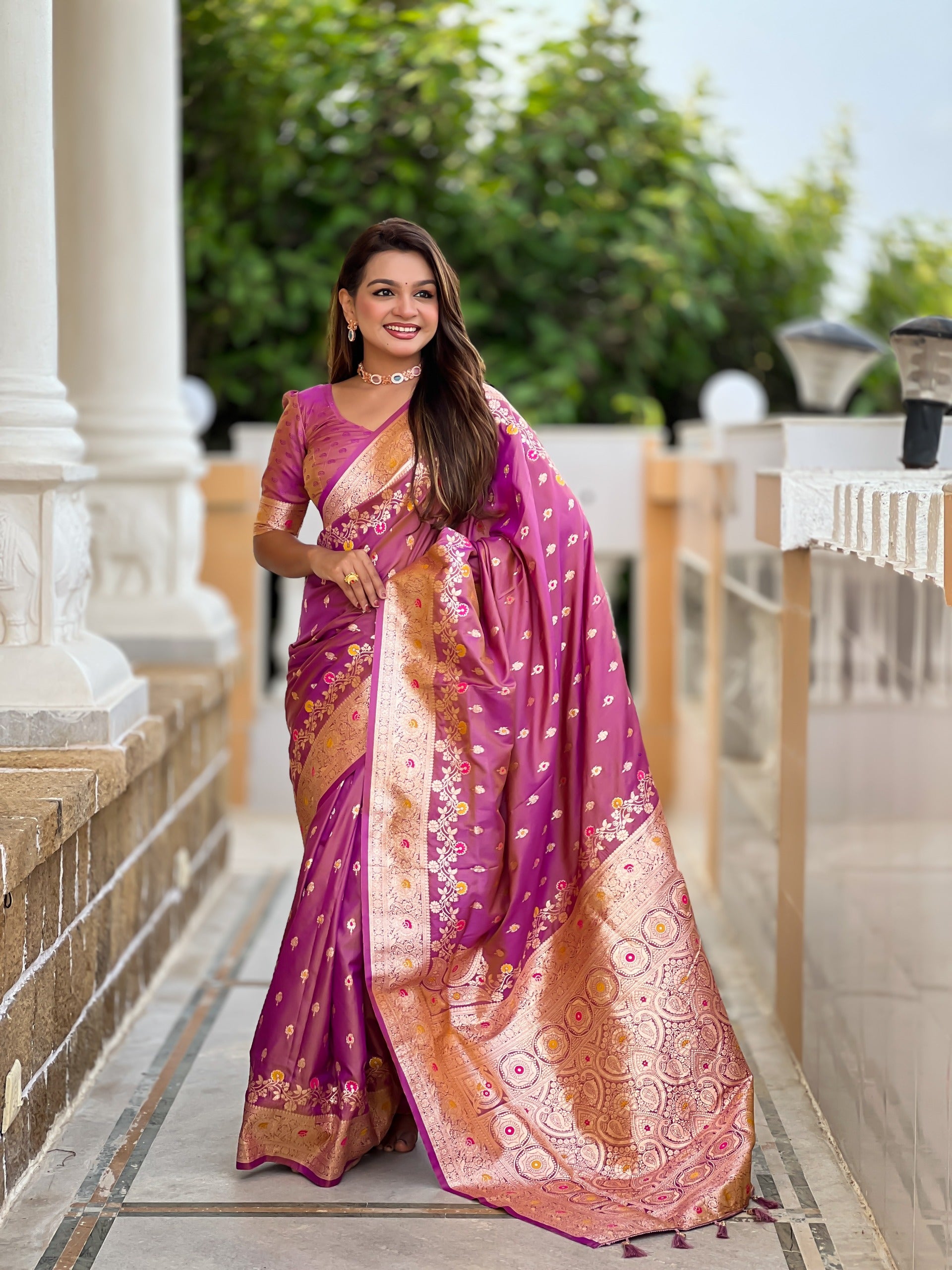 Hooriya fashions - Soft Banarasi silk saree with zari weaving saree