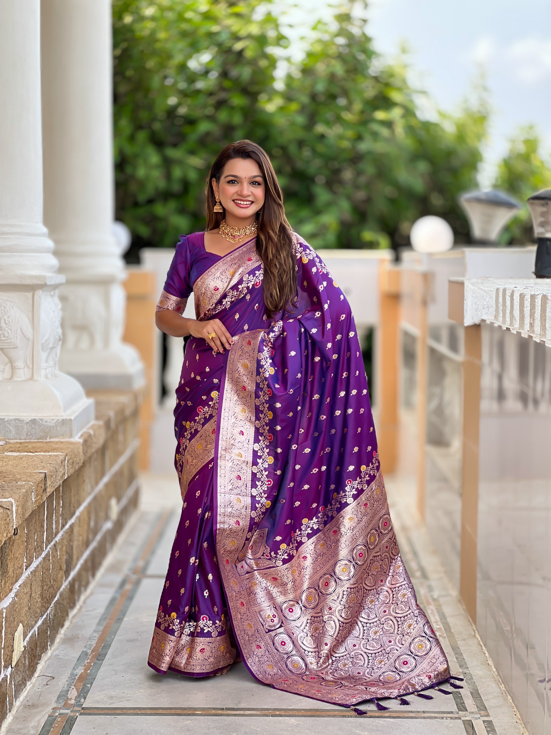 Hooriya fashions - Soft Banarasi silk saree with zari weaving saree