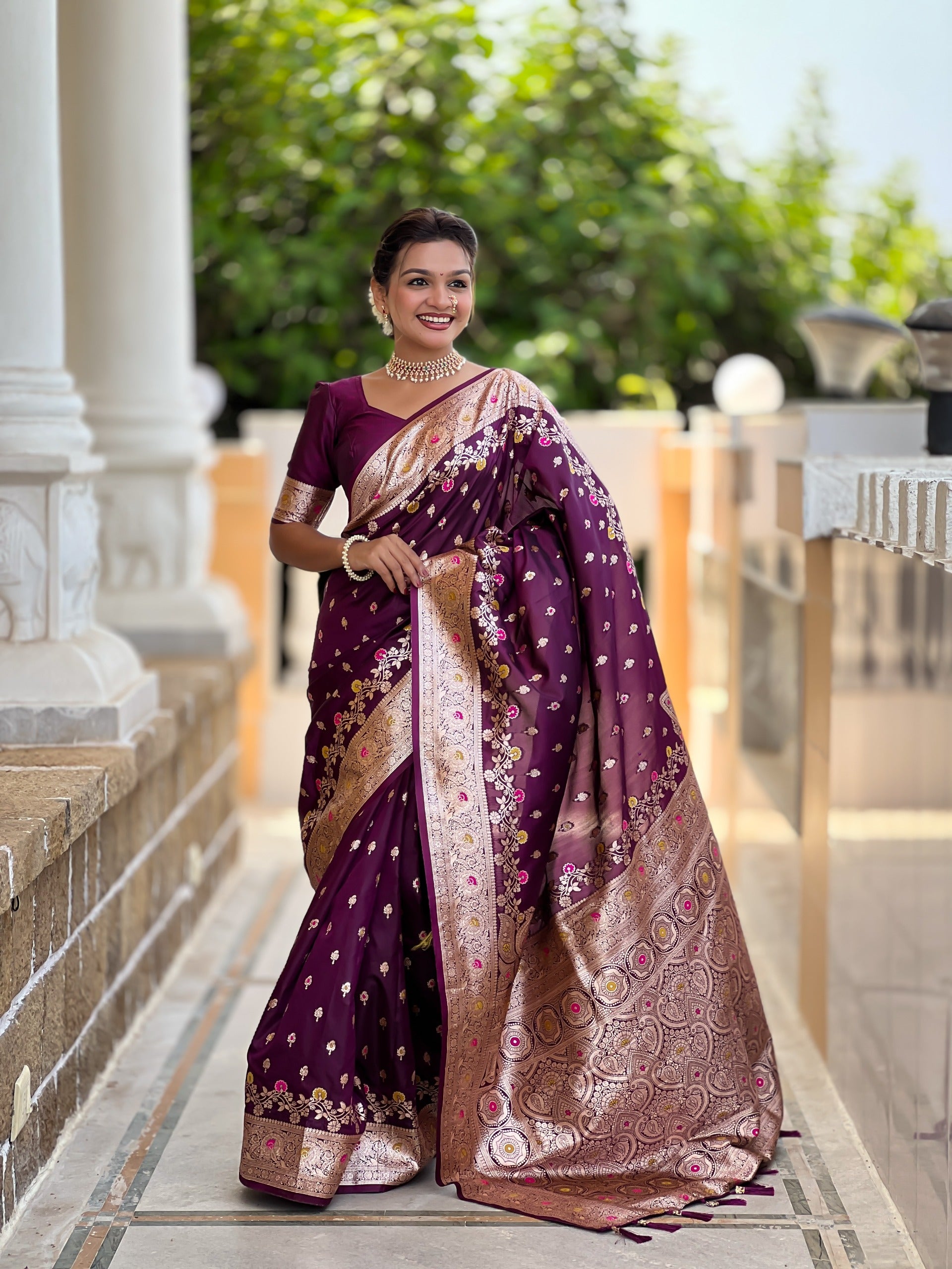 Hooriya fashions - Soft Banarasi silk saree with zari weaving saree