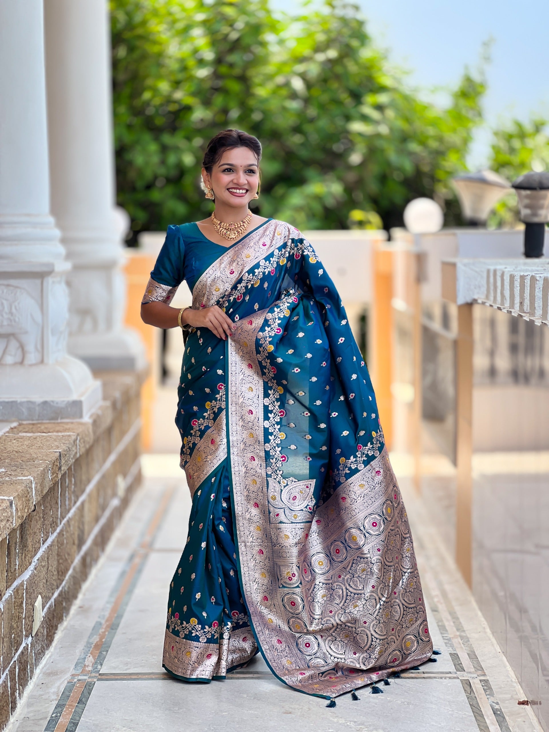 Hooriya fashions - Soft Banarasi silk saree with zari weaving saree