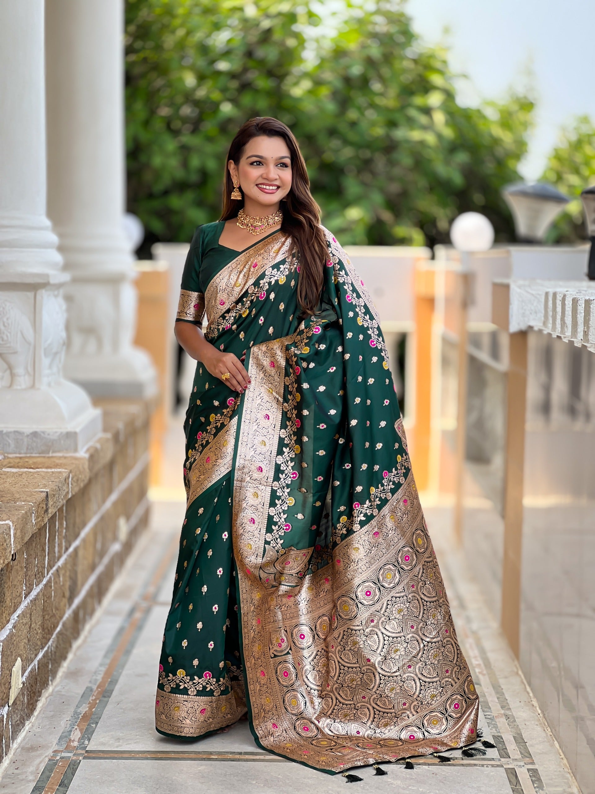 Hooriya fashions - Soft Banarasi silk saree with zari weaving saree
