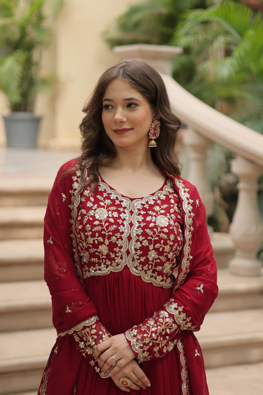 Hooriya fashions -  Faux Blooming With Sequins-Multi suits