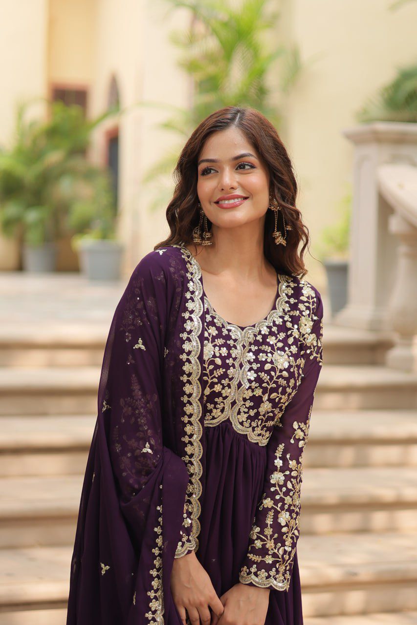 Hooriya fashions -  Faux Blooming With Sequins-Multi suits